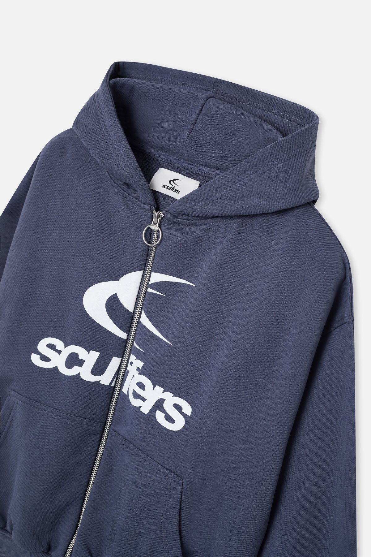 Logo Navy Zipped Hoodie - Image 7