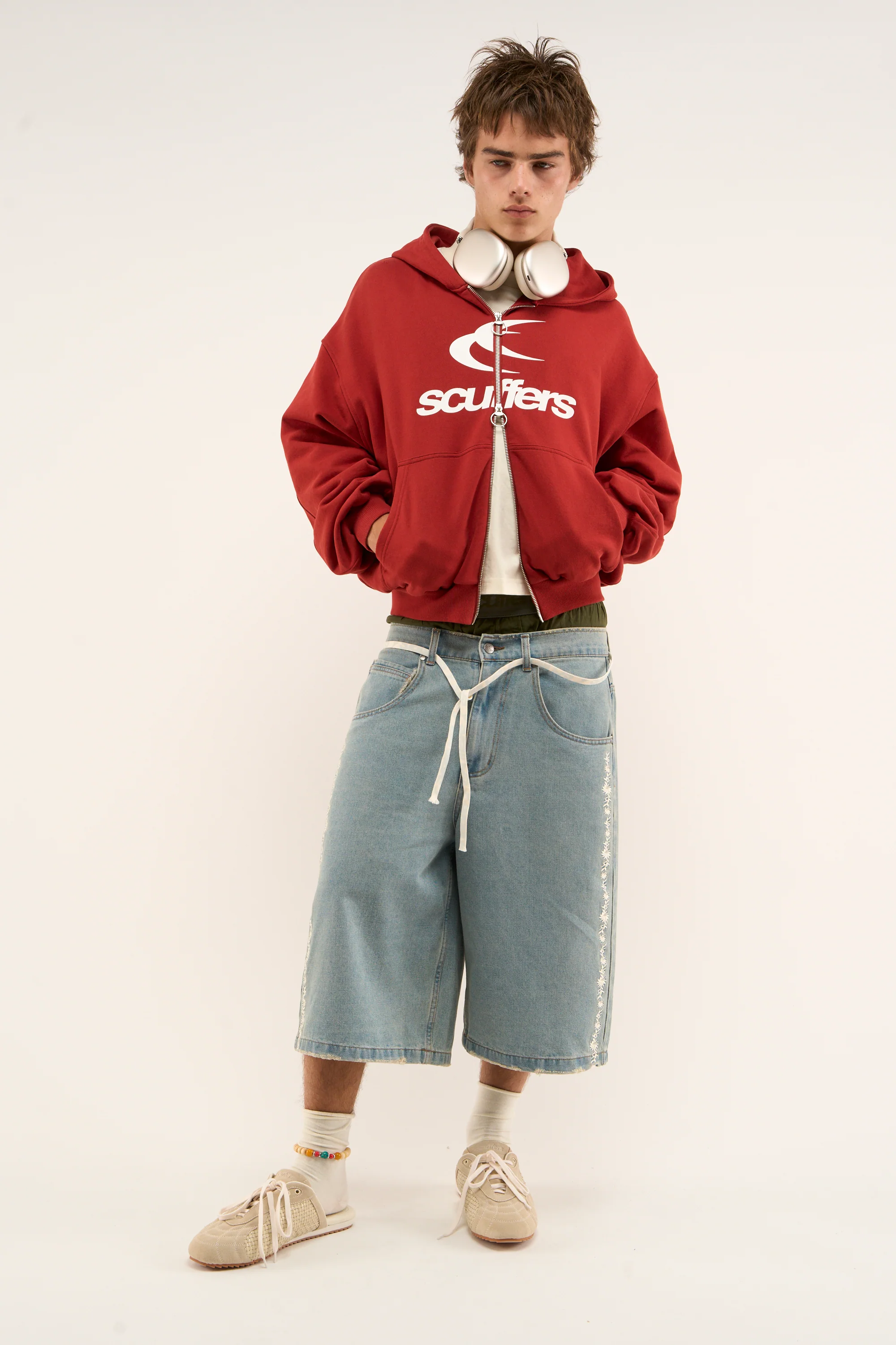 Logo Red Zipped Hoodie - Image 2