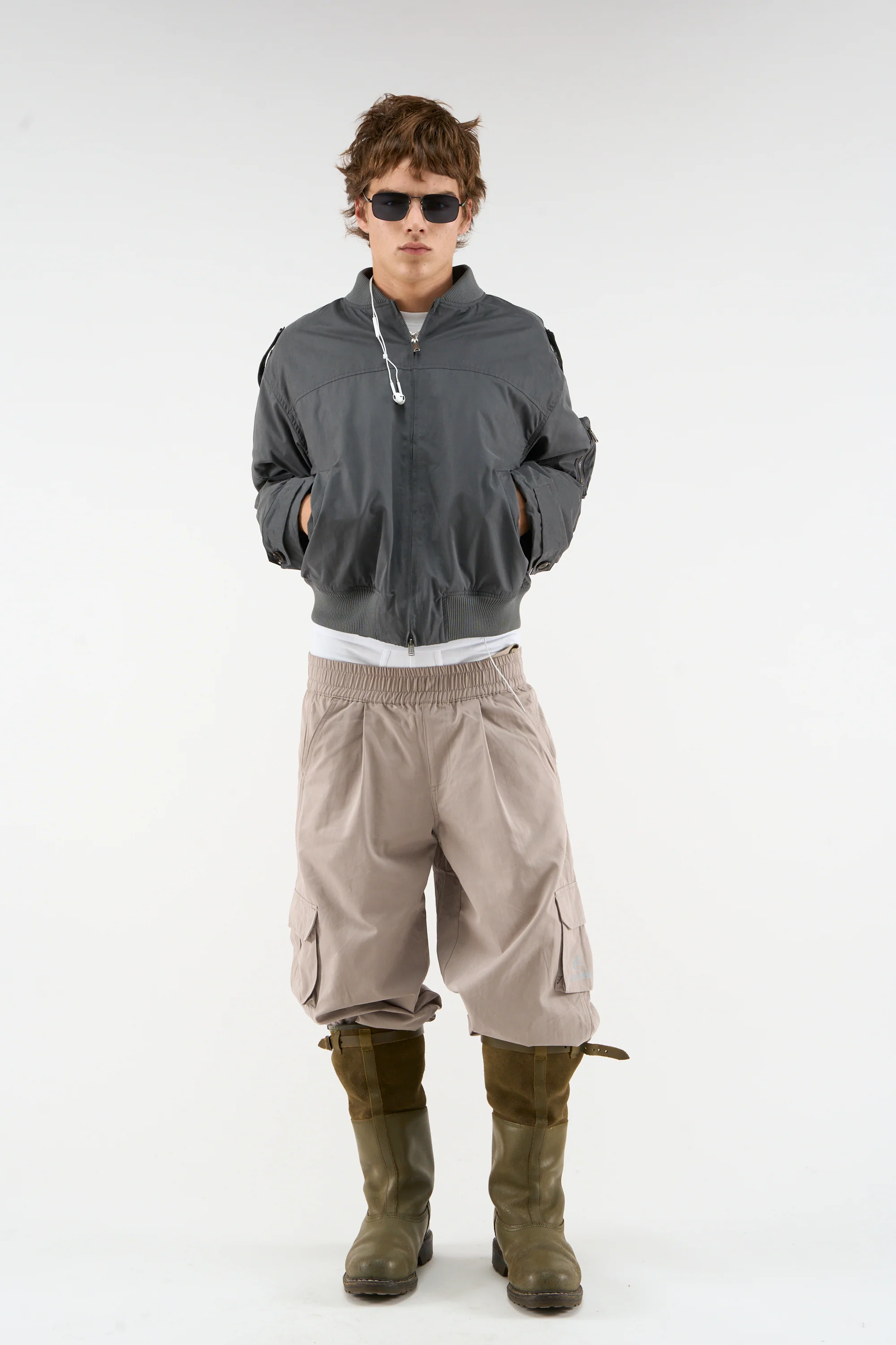 London Dark Grey Bomber Jacket - Image 2