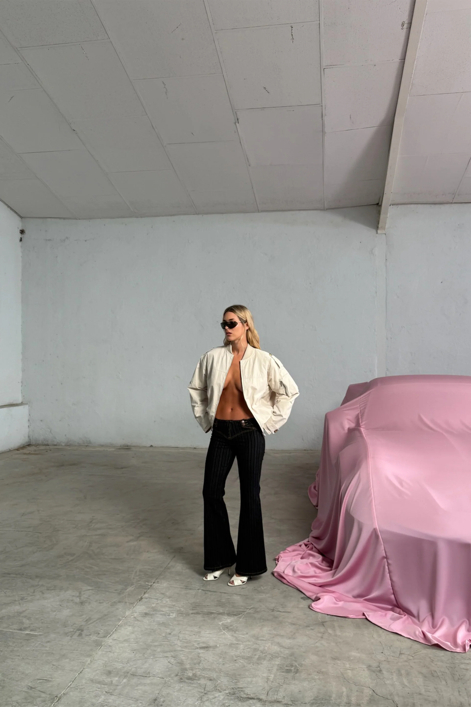 London Ecru Bomber Jacket - Image 10