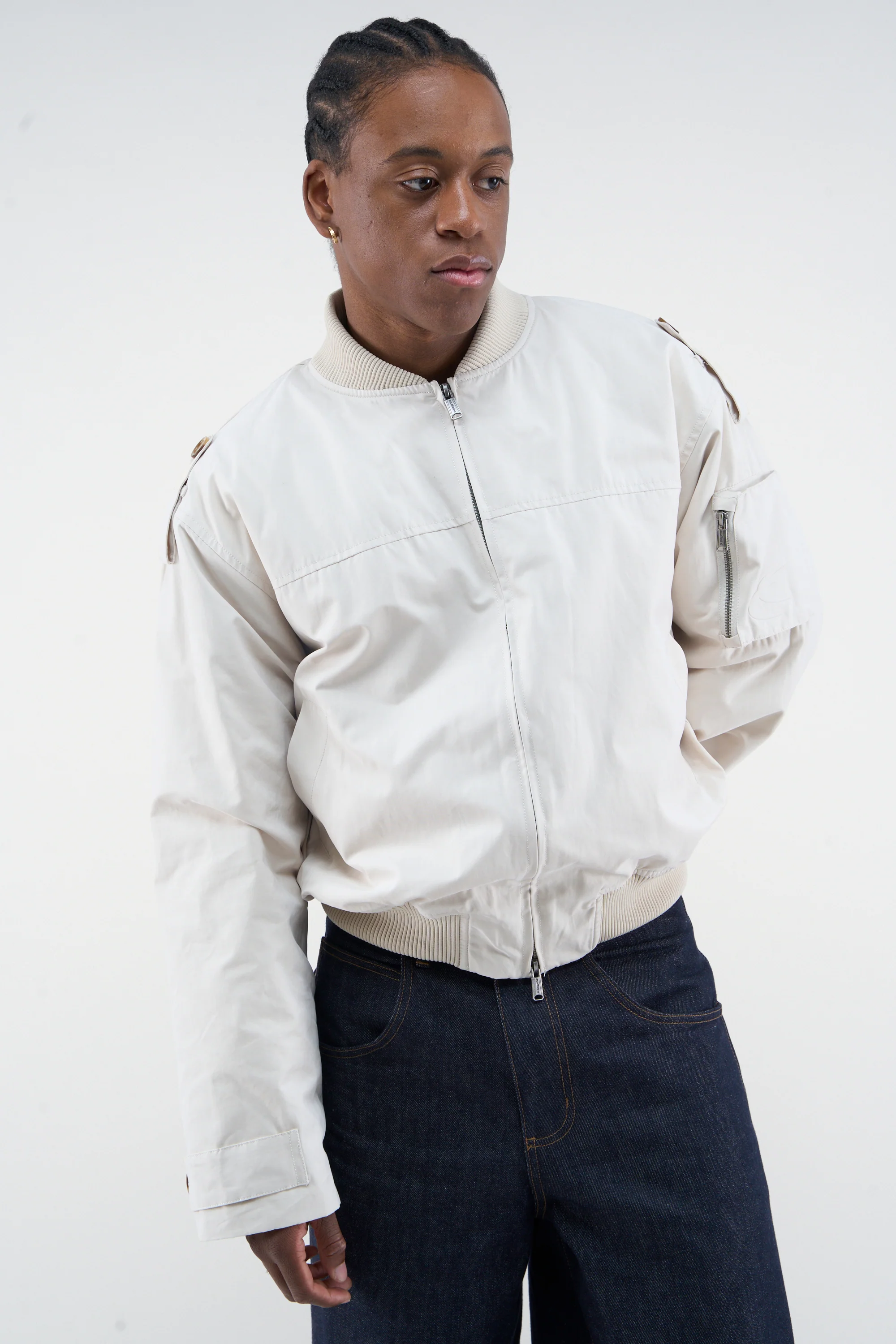London Ecru Bomber Jacket - Image 2