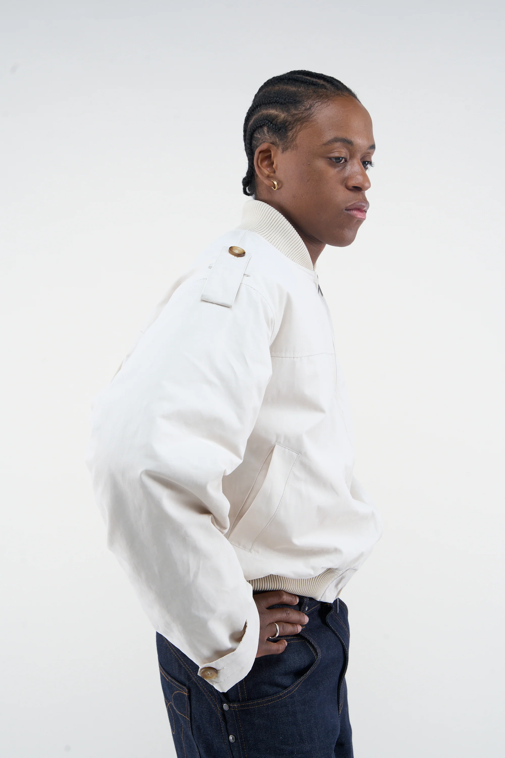 London Ecru Bomber Jacket - Image 4