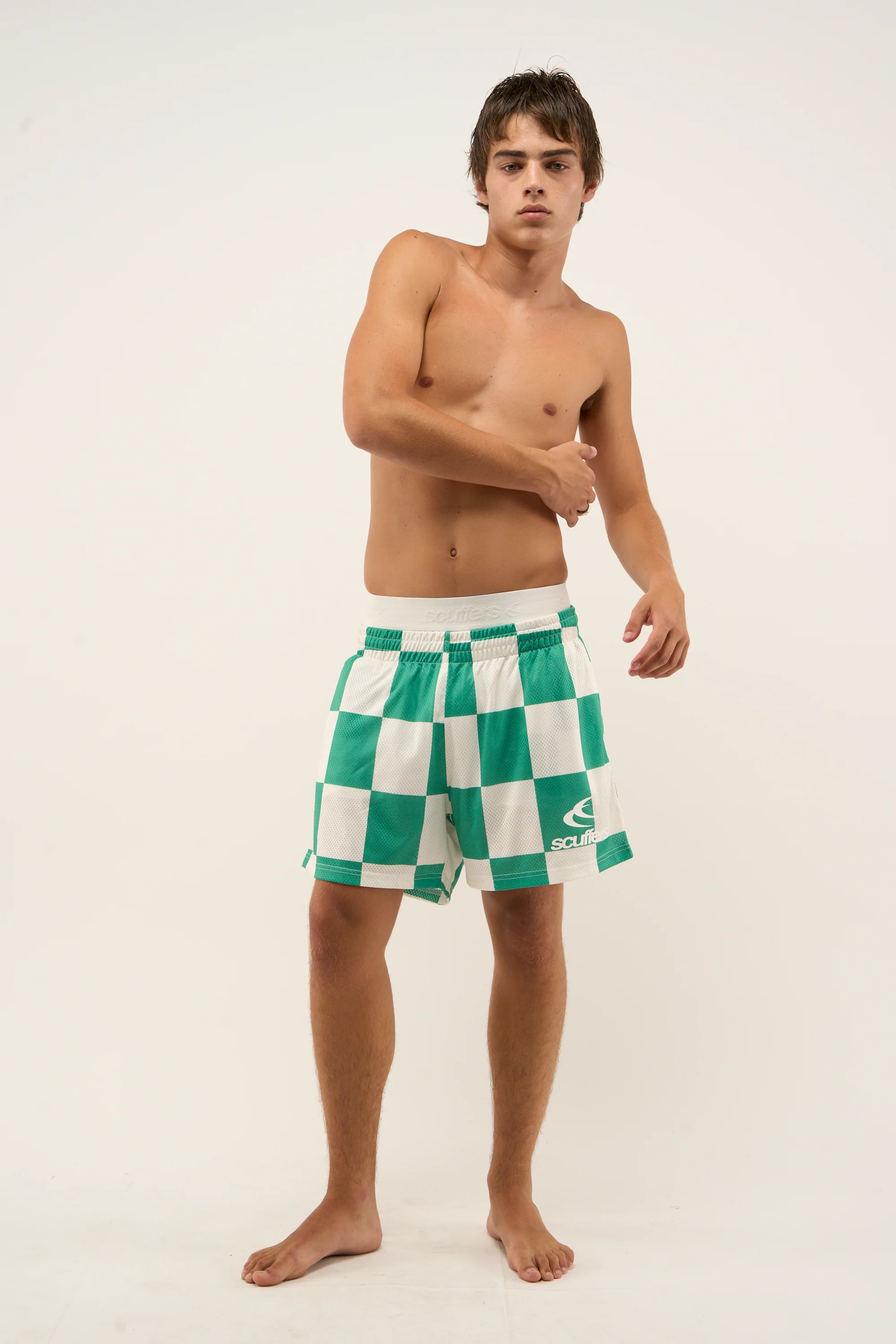 Madrid Checkered Football Shorts - Image 2