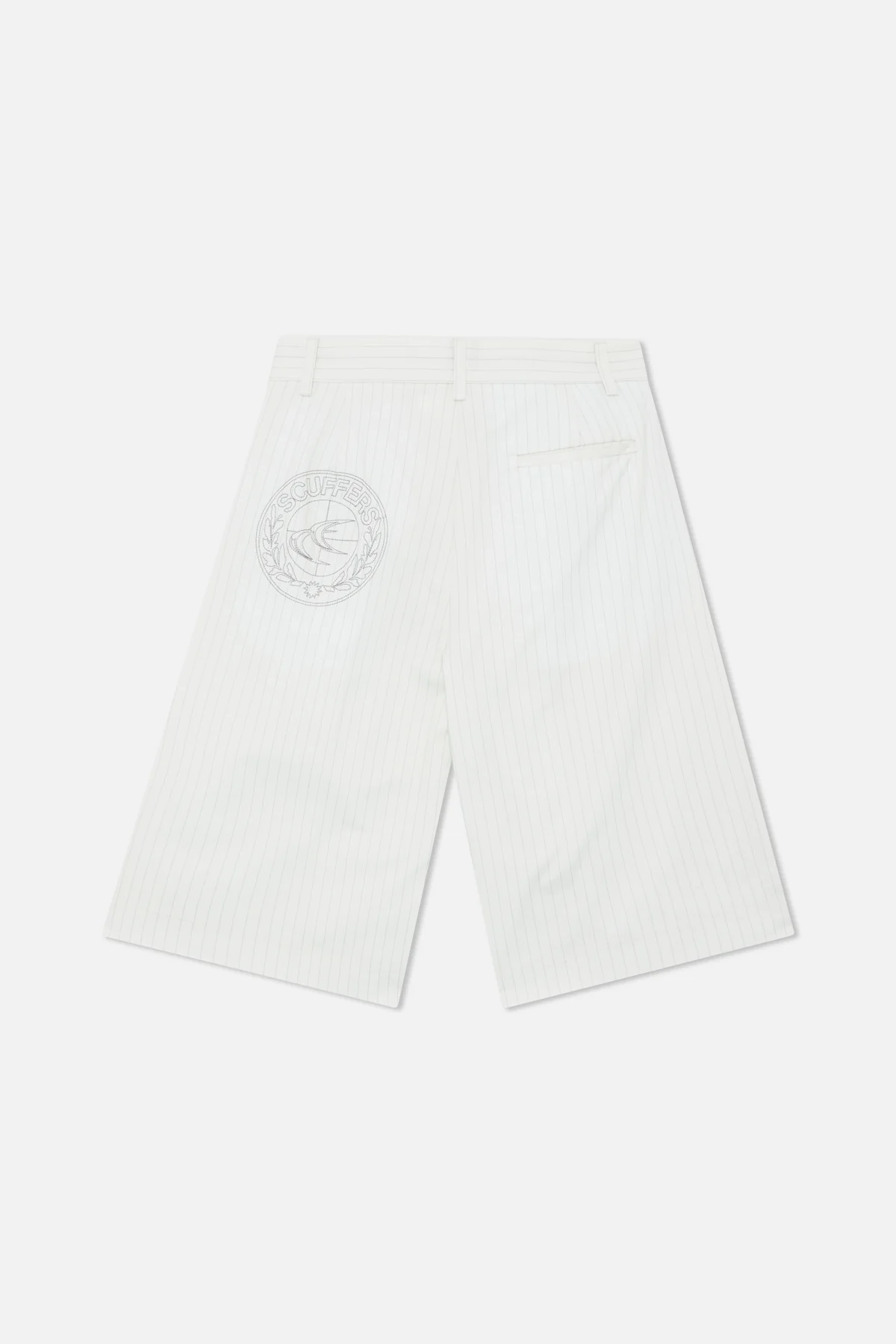 Maison Ecru Pinstripe Shorts - Image 3