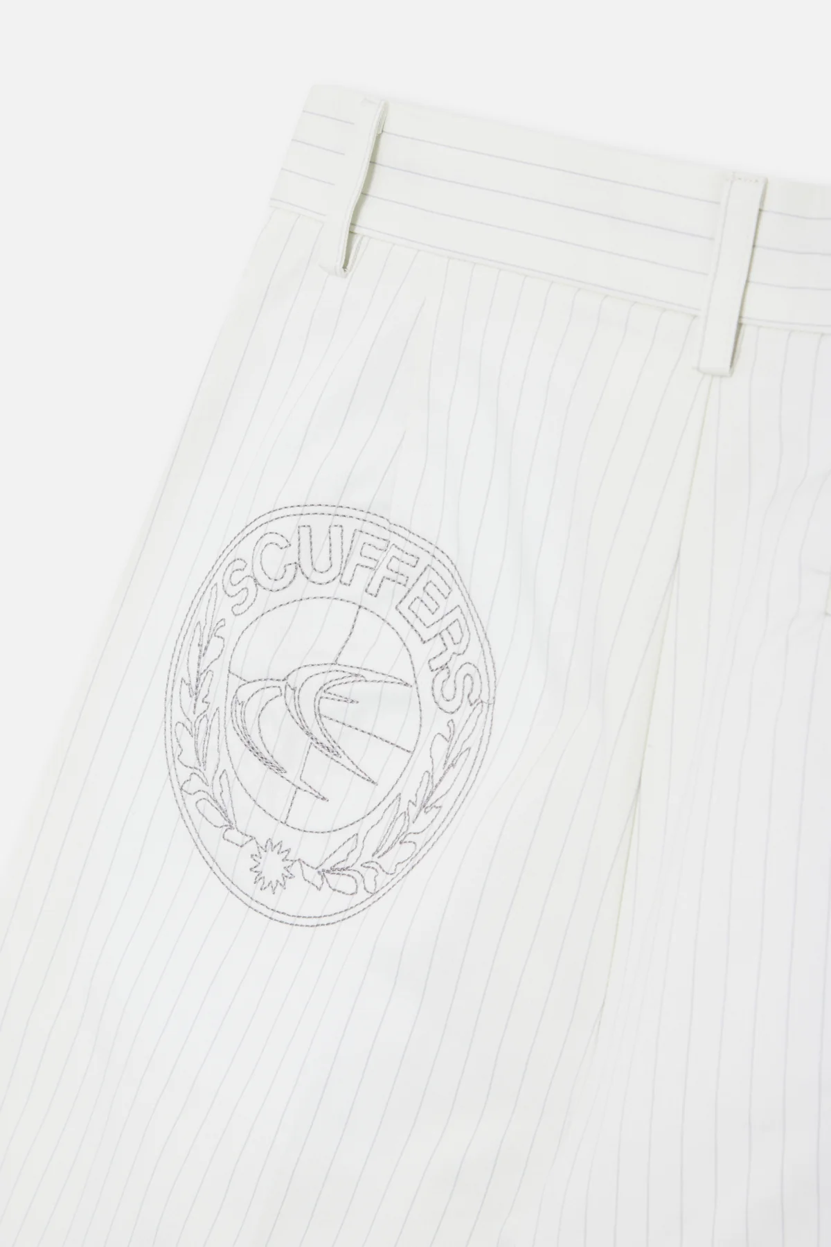 Maison Ecru Pinstripe Shorts - Image 7