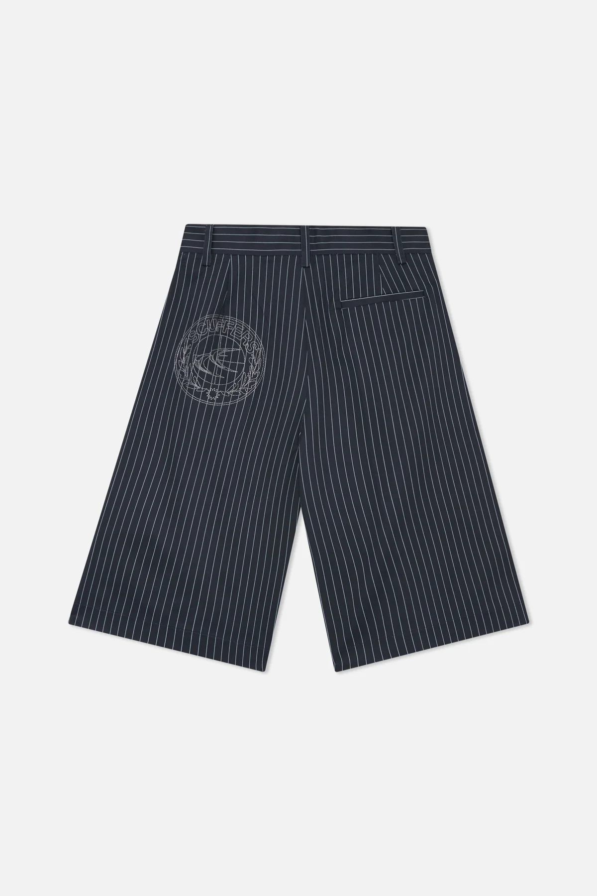 Maison Navy Pinstripe Shorts - Image 3