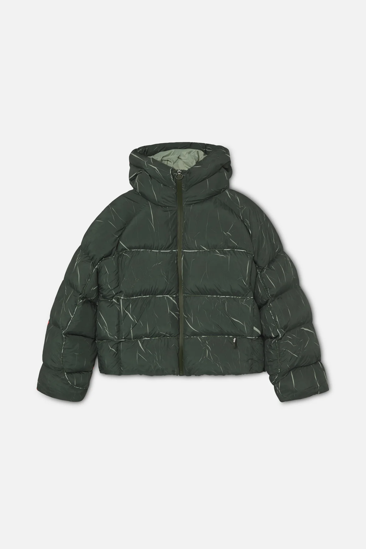 Marble Green Puffer Jacket - Image 9