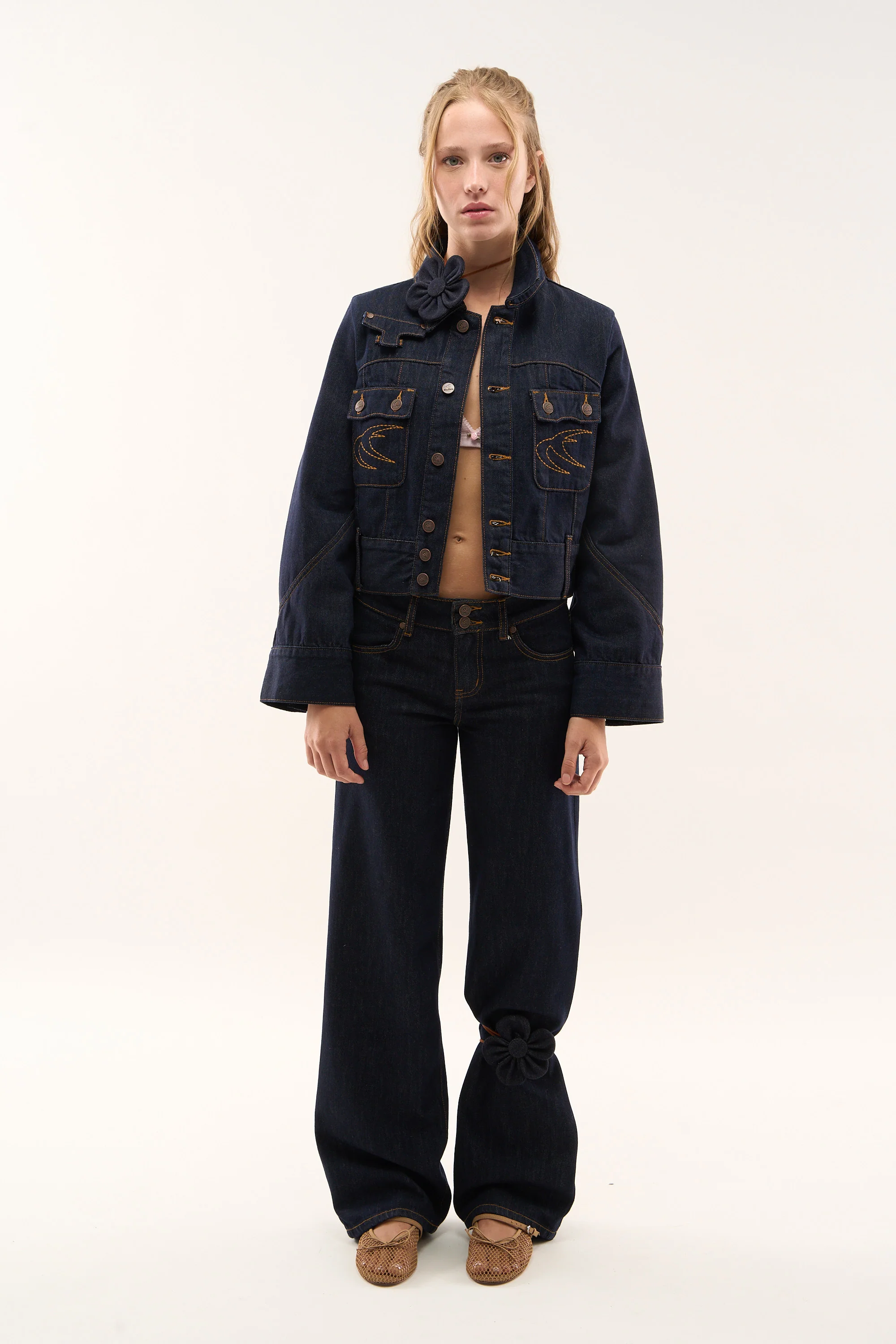 Marine Dark Blue Denim Jacket - Image 2