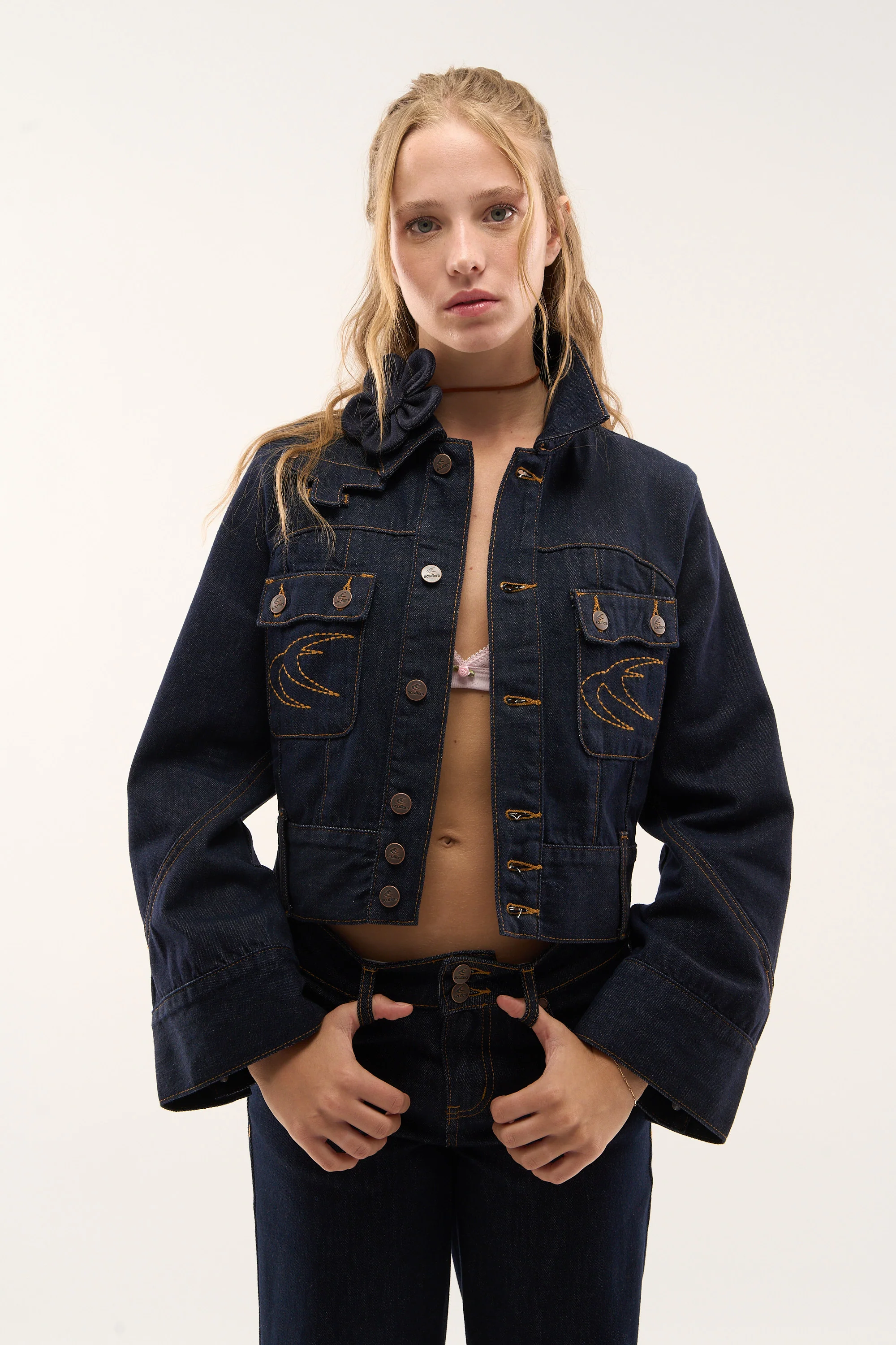 Marine Dark Blue Denim Jacket - Image 4