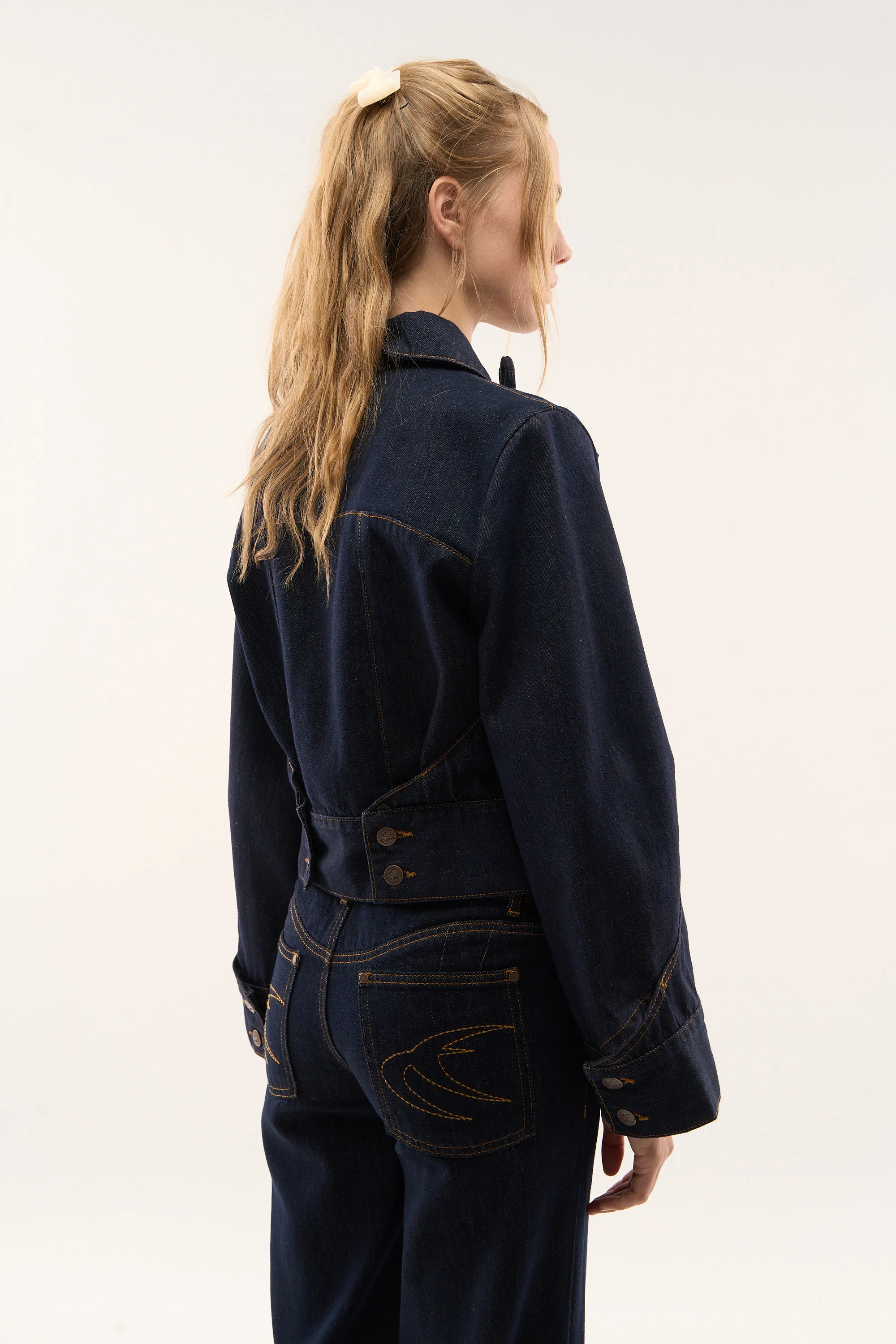 Marine Dark Blue Denim Jacket - Image 5
