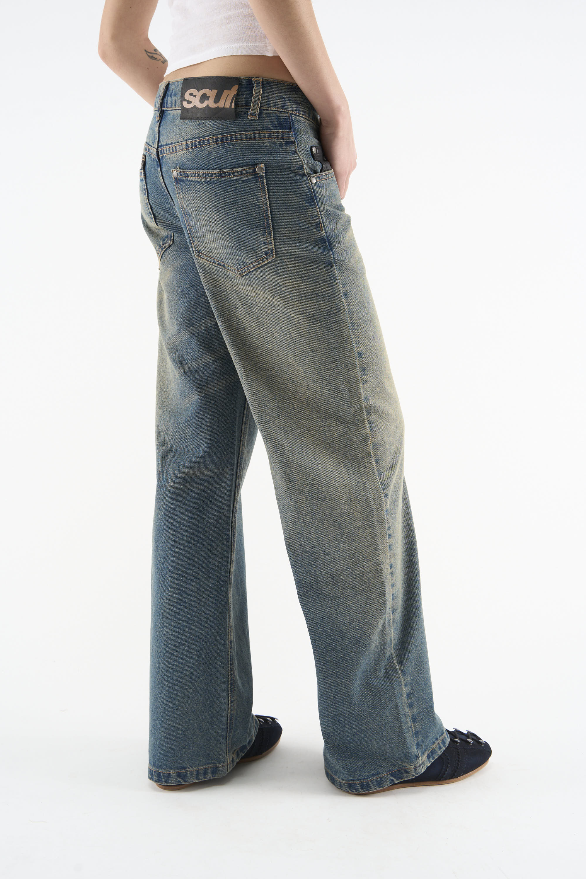 Marlen Washed Blue Pants - Image 3