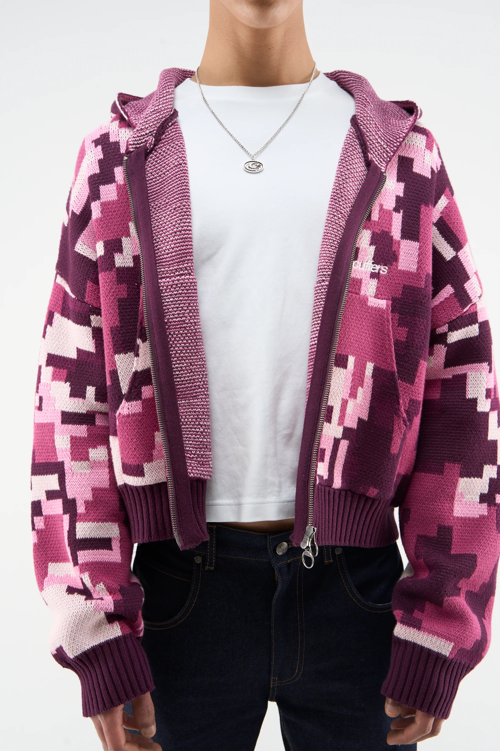Mosaic Pink Knit Zipper - Image 4