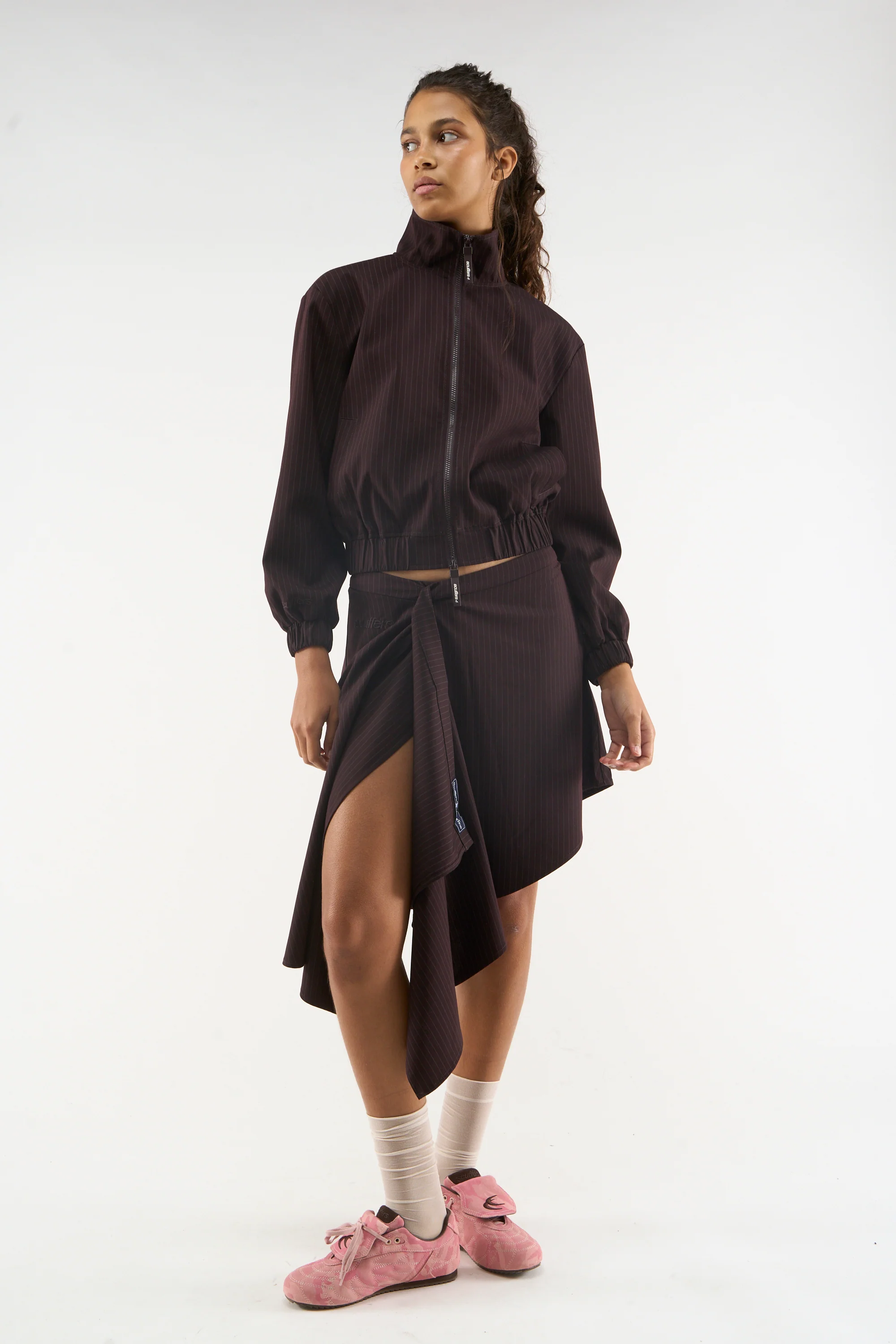 Nautica Burgundy Pinstripe Skirt - Image 2