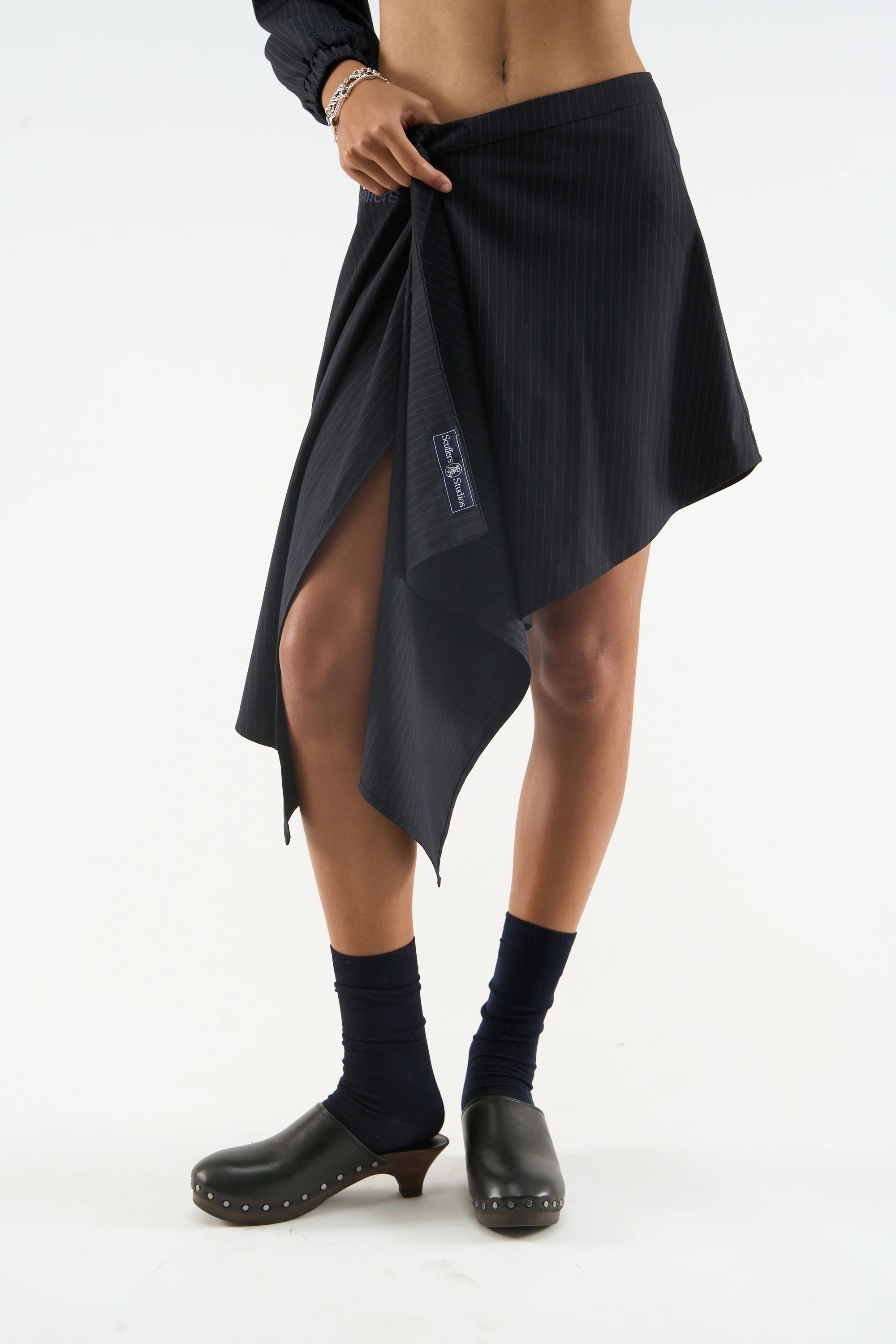 Nautica Navy Pinstripe Skirt - Image 3