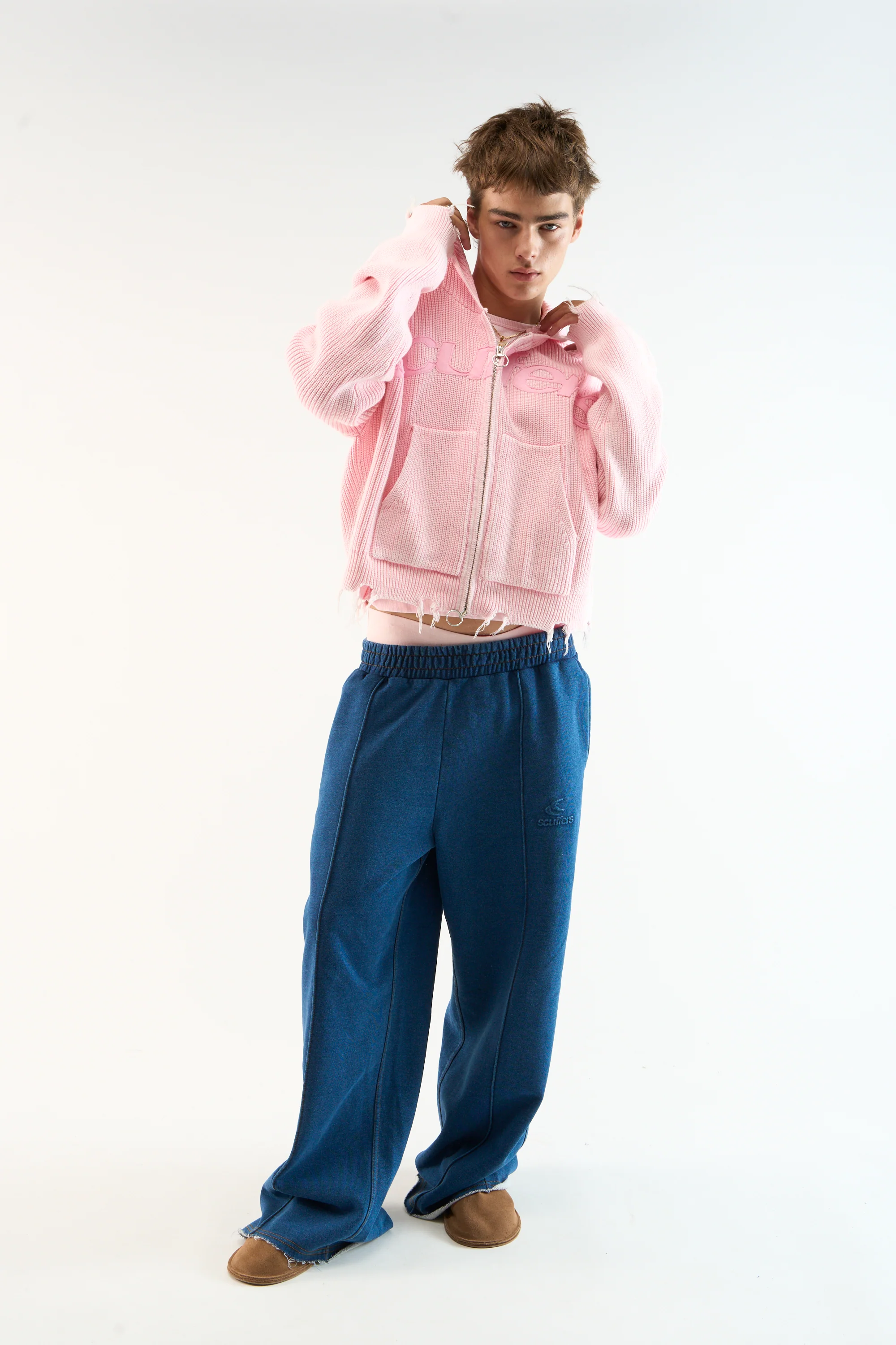 New Light Pink Buzz Knit Zipper - Image 2