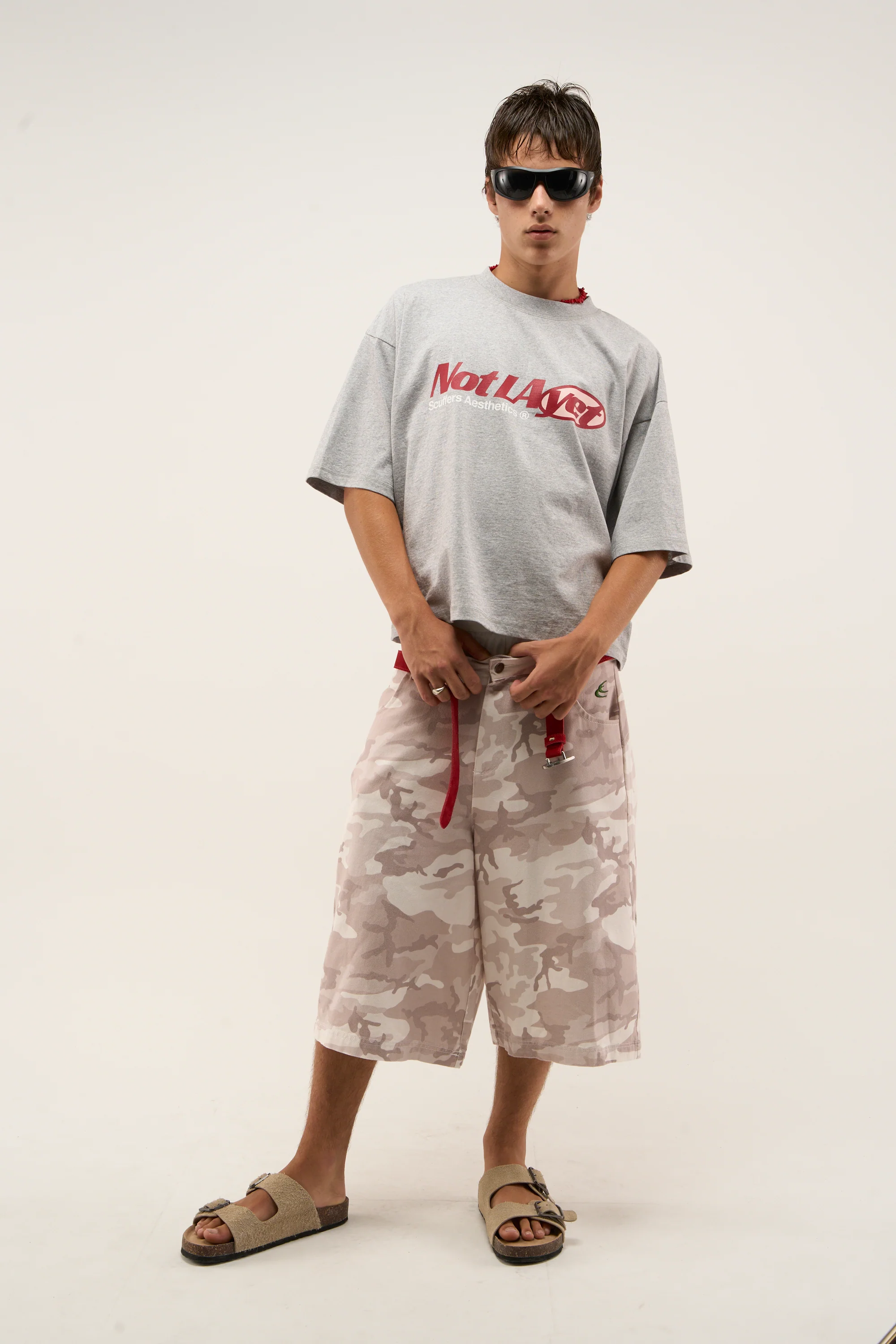 Not LA Yet Grey Melange T-Shirt - Image 2