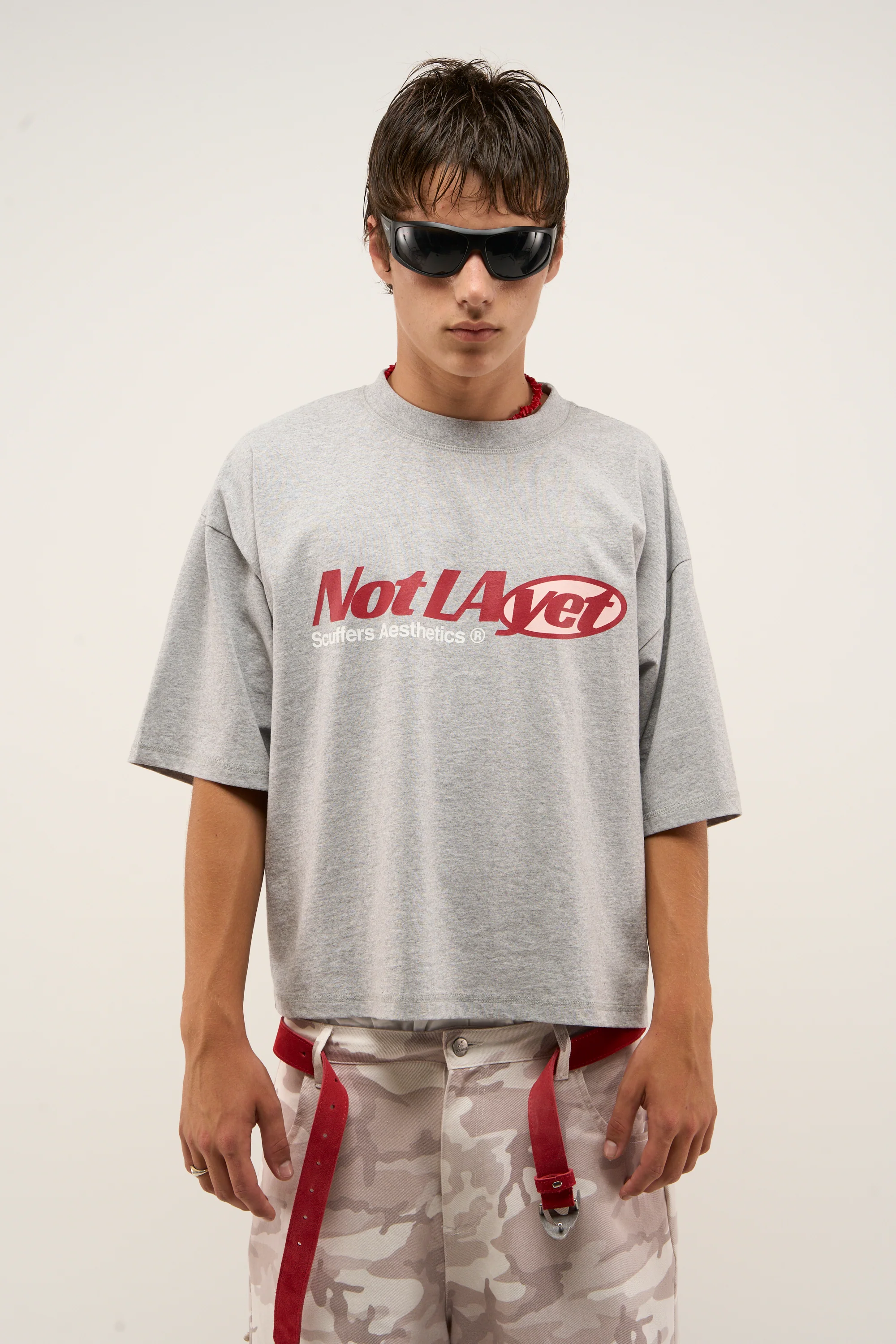 Not LA Yet Grey Melange T-Shirt - Image 6