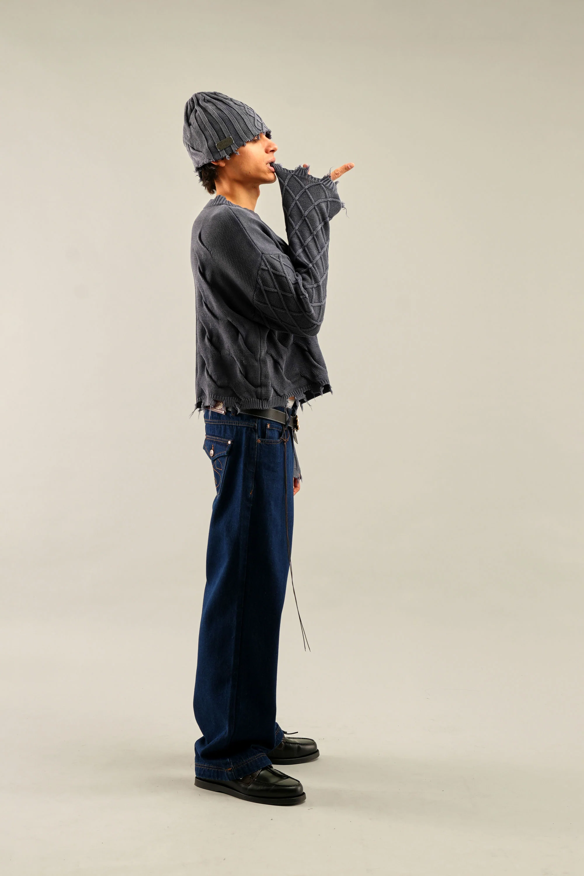 Oversized Navy Trench Jersey - Image 6