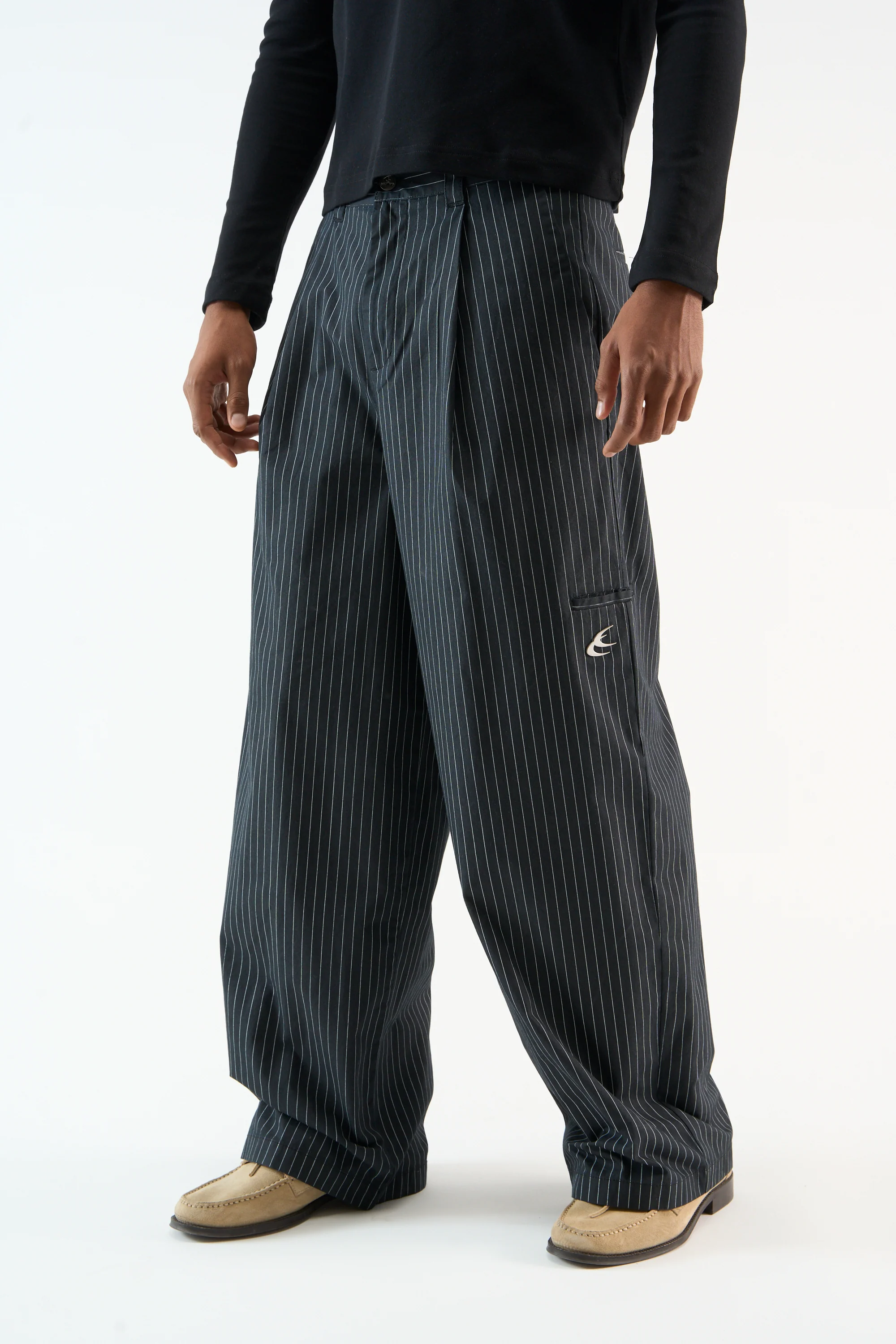 Pinstripe Black Pants - Image 3