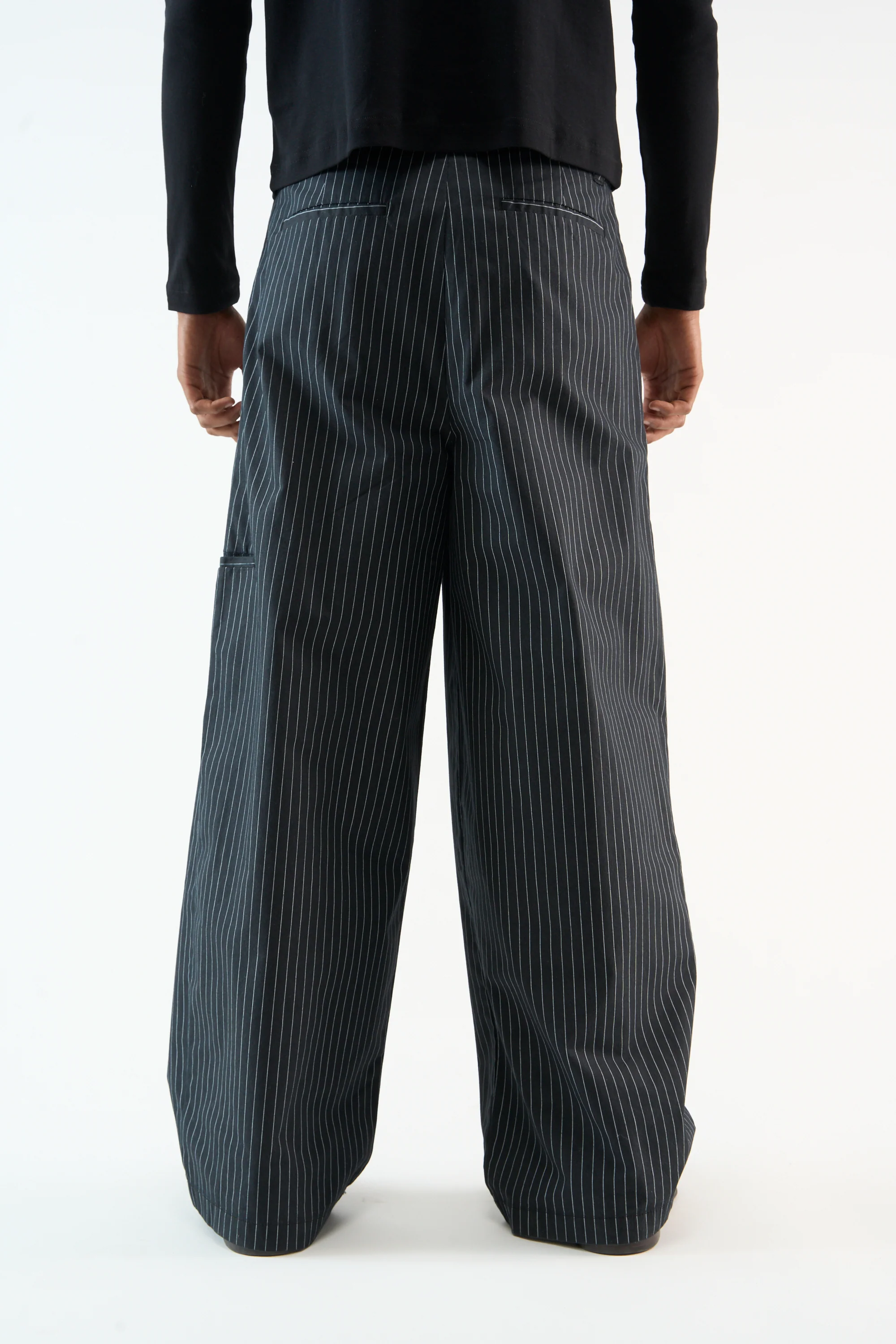 Pinstripe Black Pants - Image 4