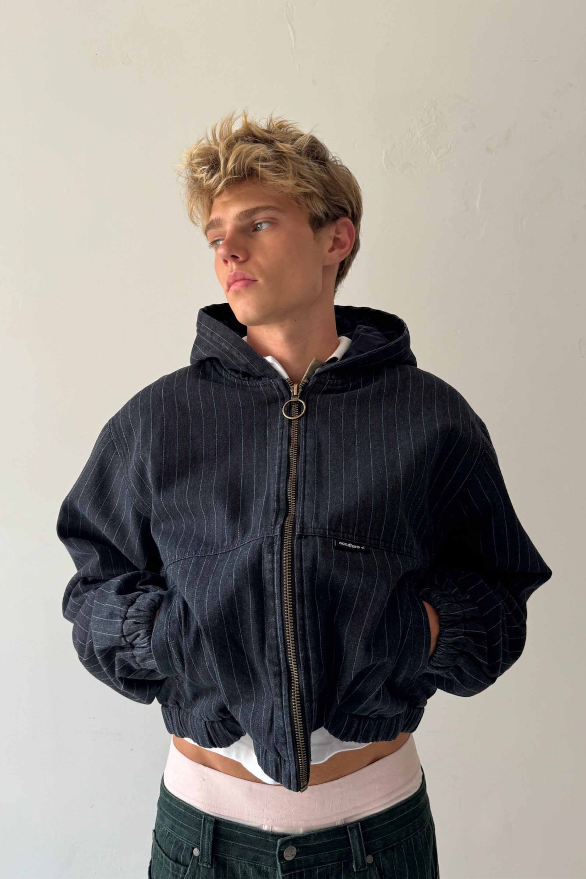 Pinstripe Dark Work Jacket - Image 5