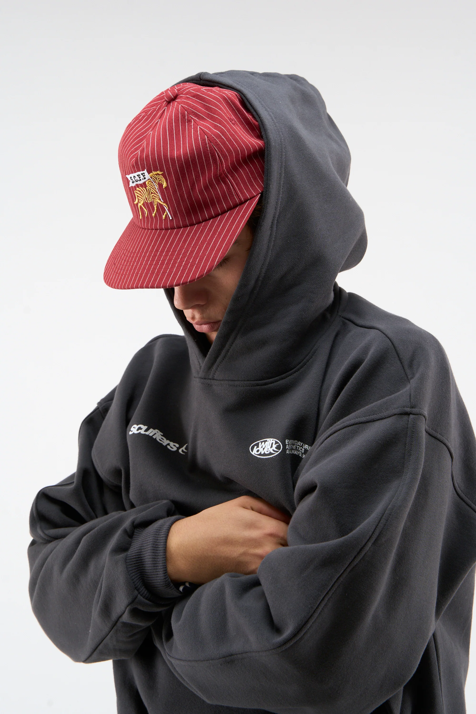 Pinstripe Burgundy Cap - Image 6