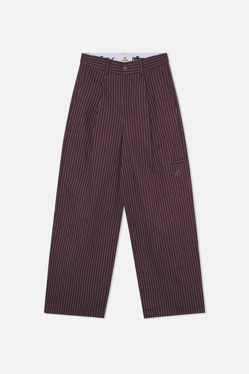 Pinstripe Burgundy Pants - Image 6