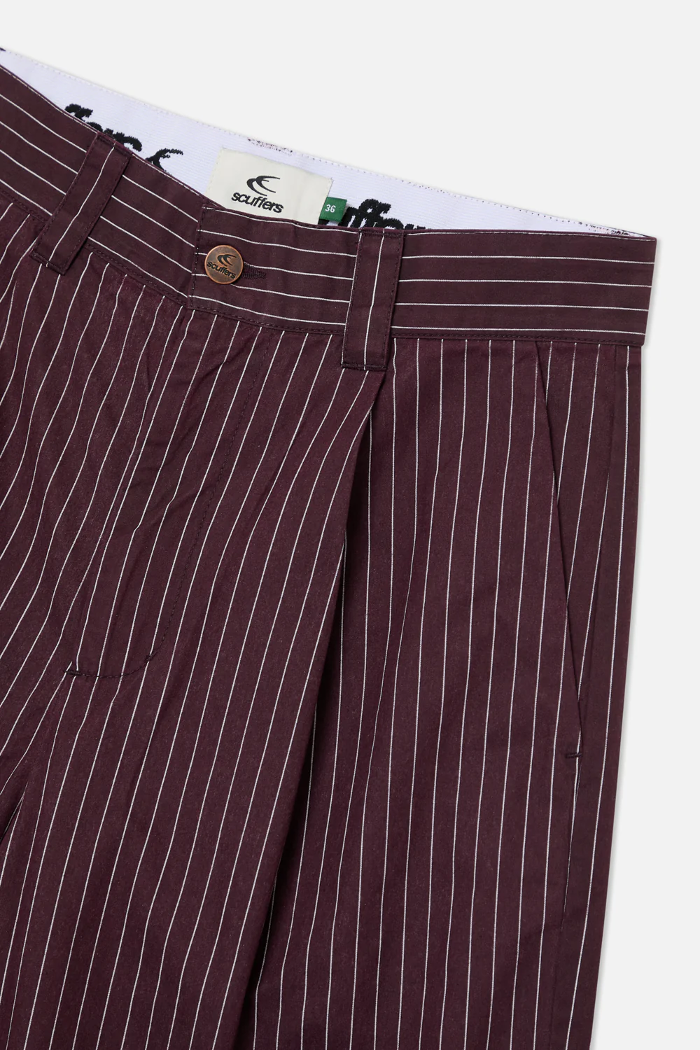 Pinstripe Burgundy Pants - Image 8