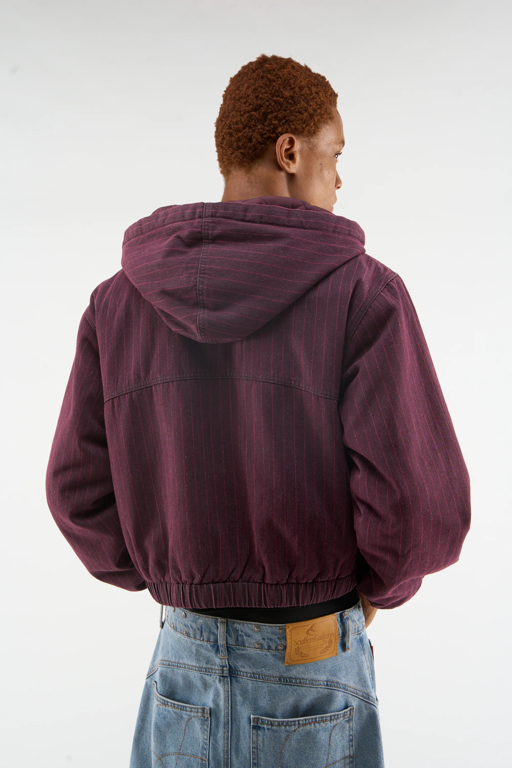 Pinstripe Burgundy Work Jacket - Image 3