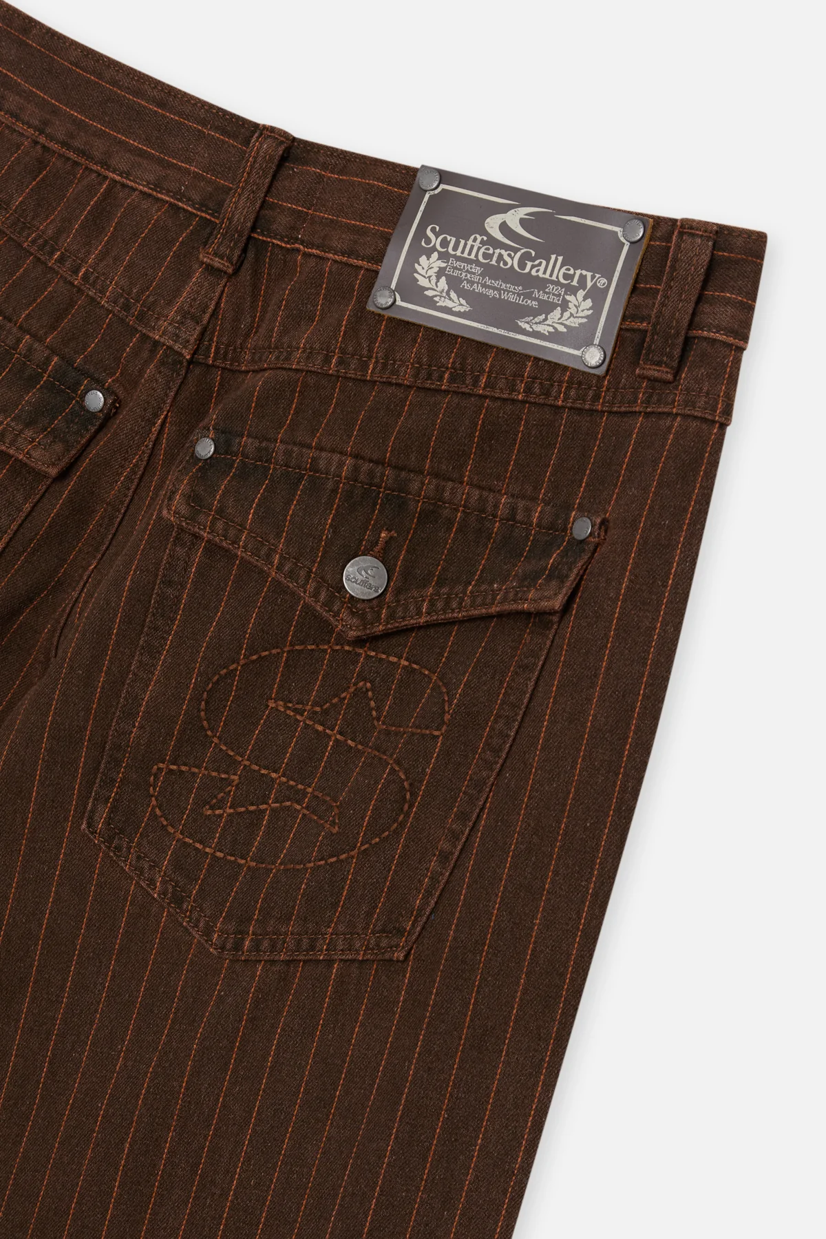 Pinstripe Carrie Brown Pants - Image 8