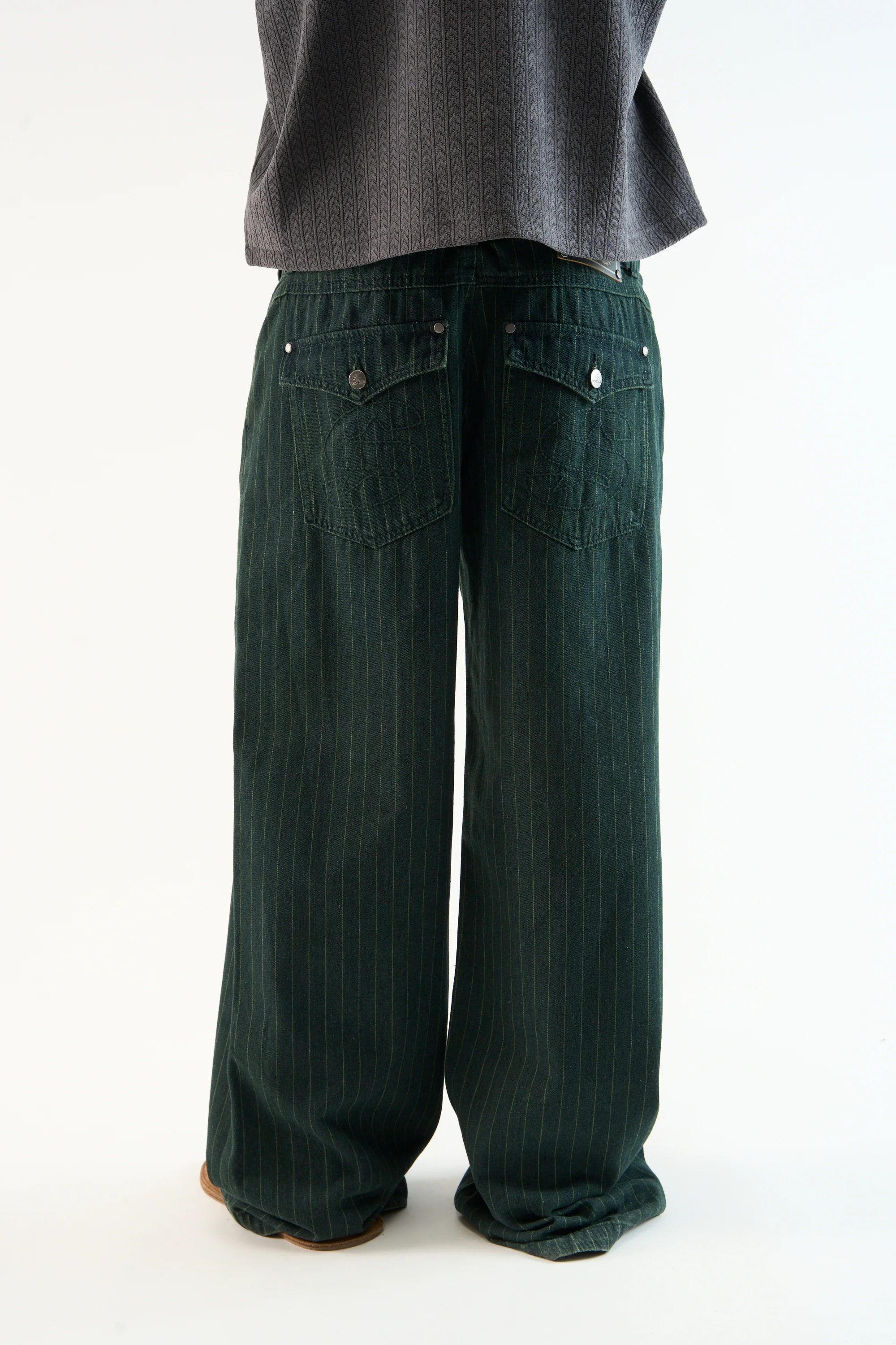 Pinstripe Carrie Green Pants - Image 6