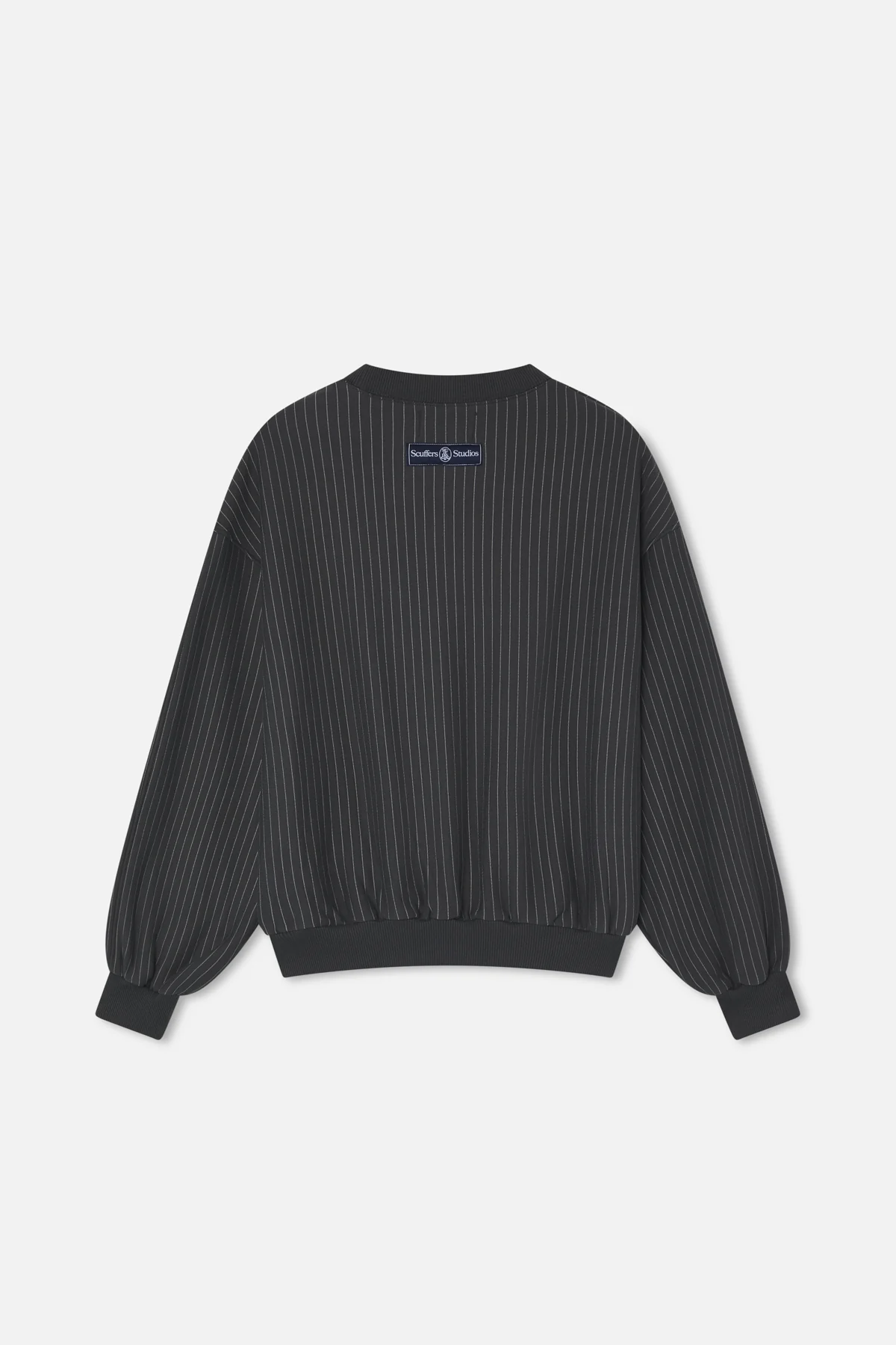 Pinstripe Dark Grey Crewneck - Image 5