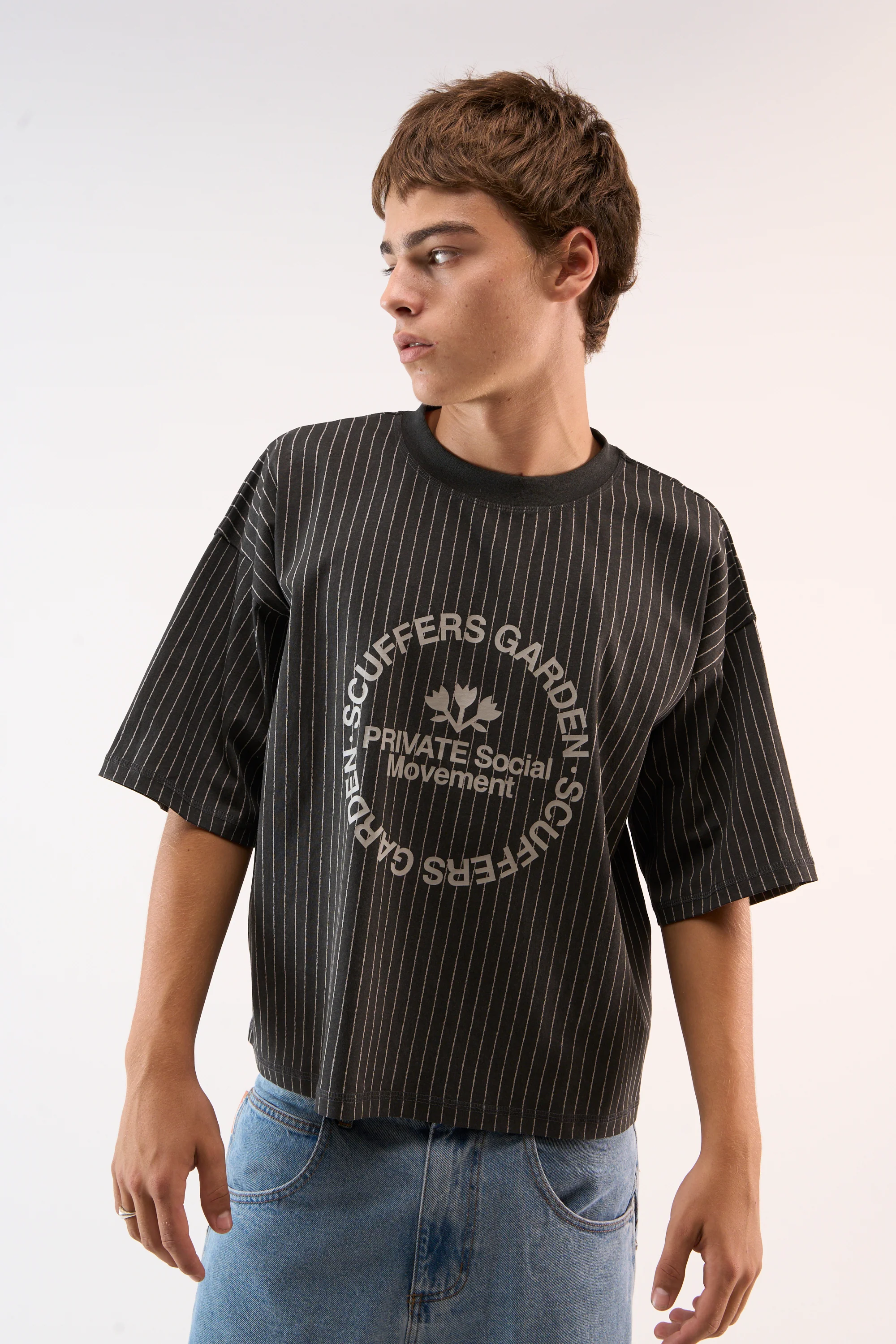 Pinstripe Dark T-Shirt - Image 5
