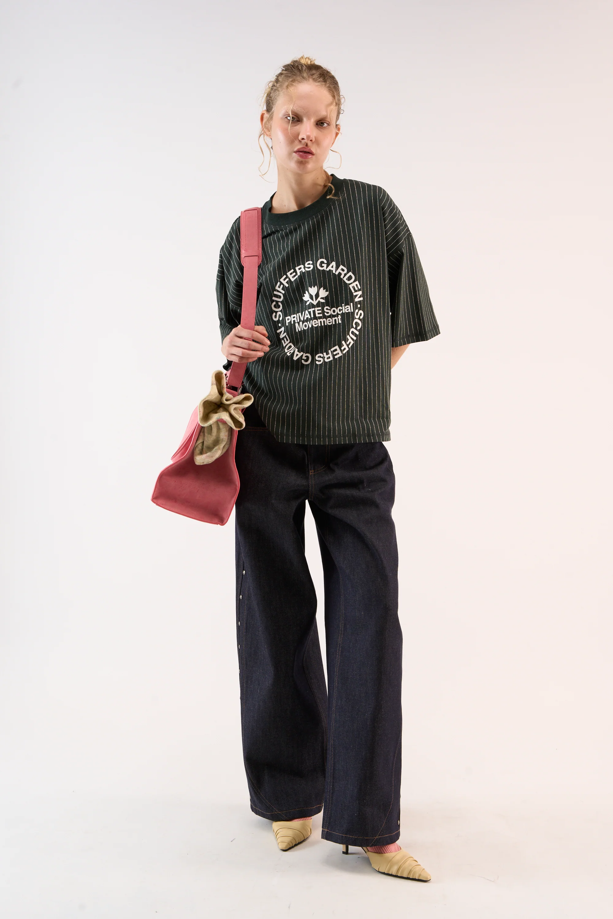 Pinstripe Green T-Shirt - Image 2