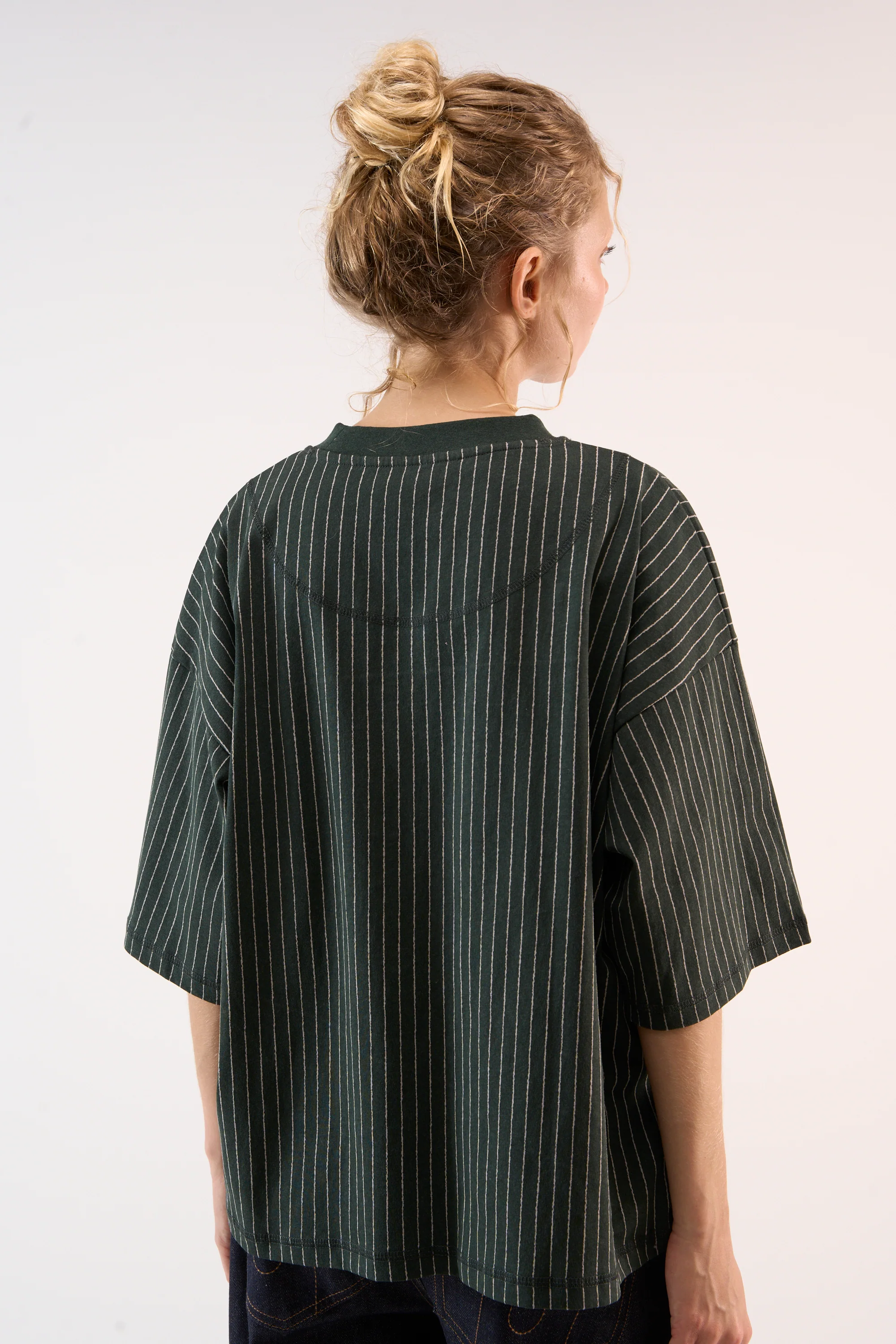 Pinstripe Green T-Shirt - Image 4