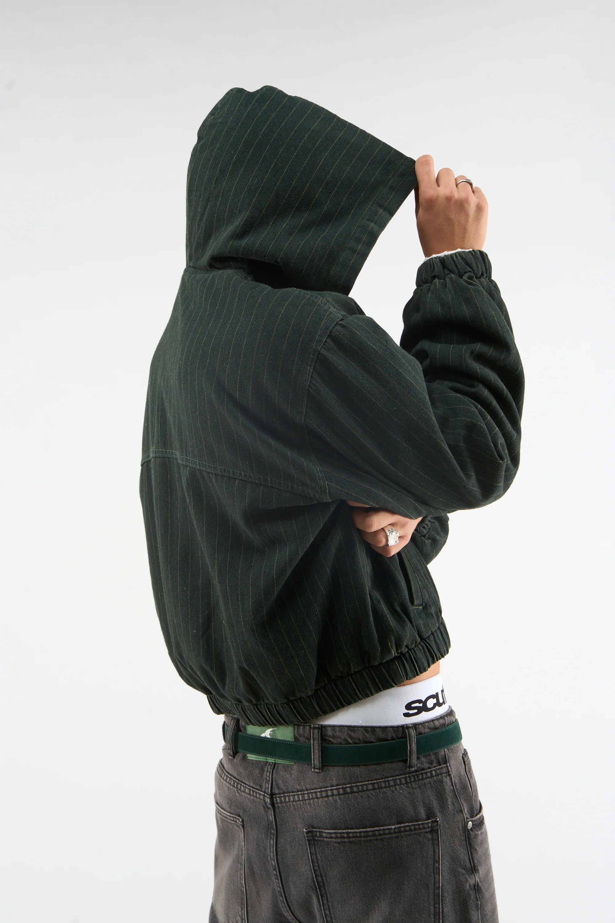 Pinstripe Green Work Jacket - Image 3