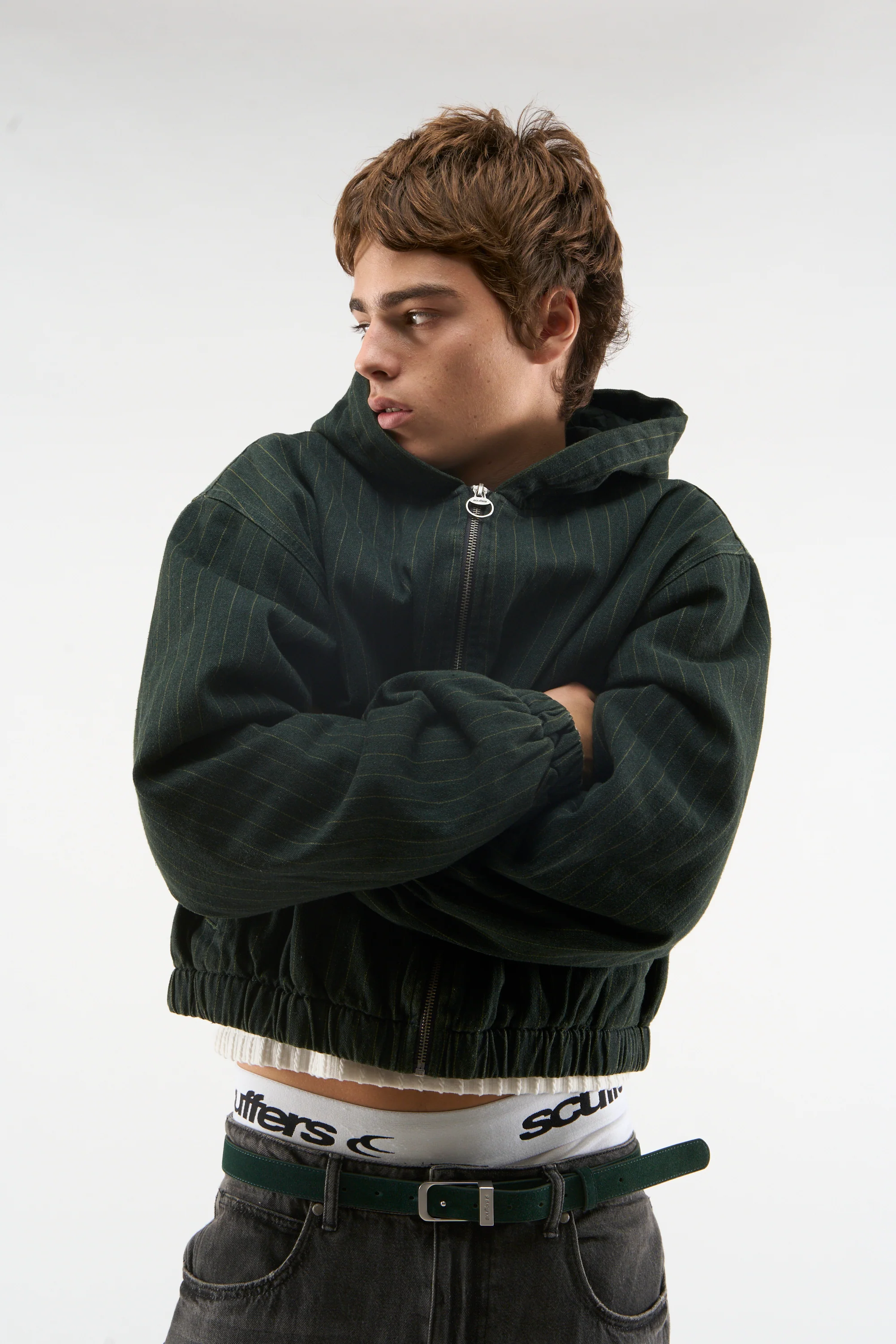 Pinstripe Green Work Jacket - Image 4