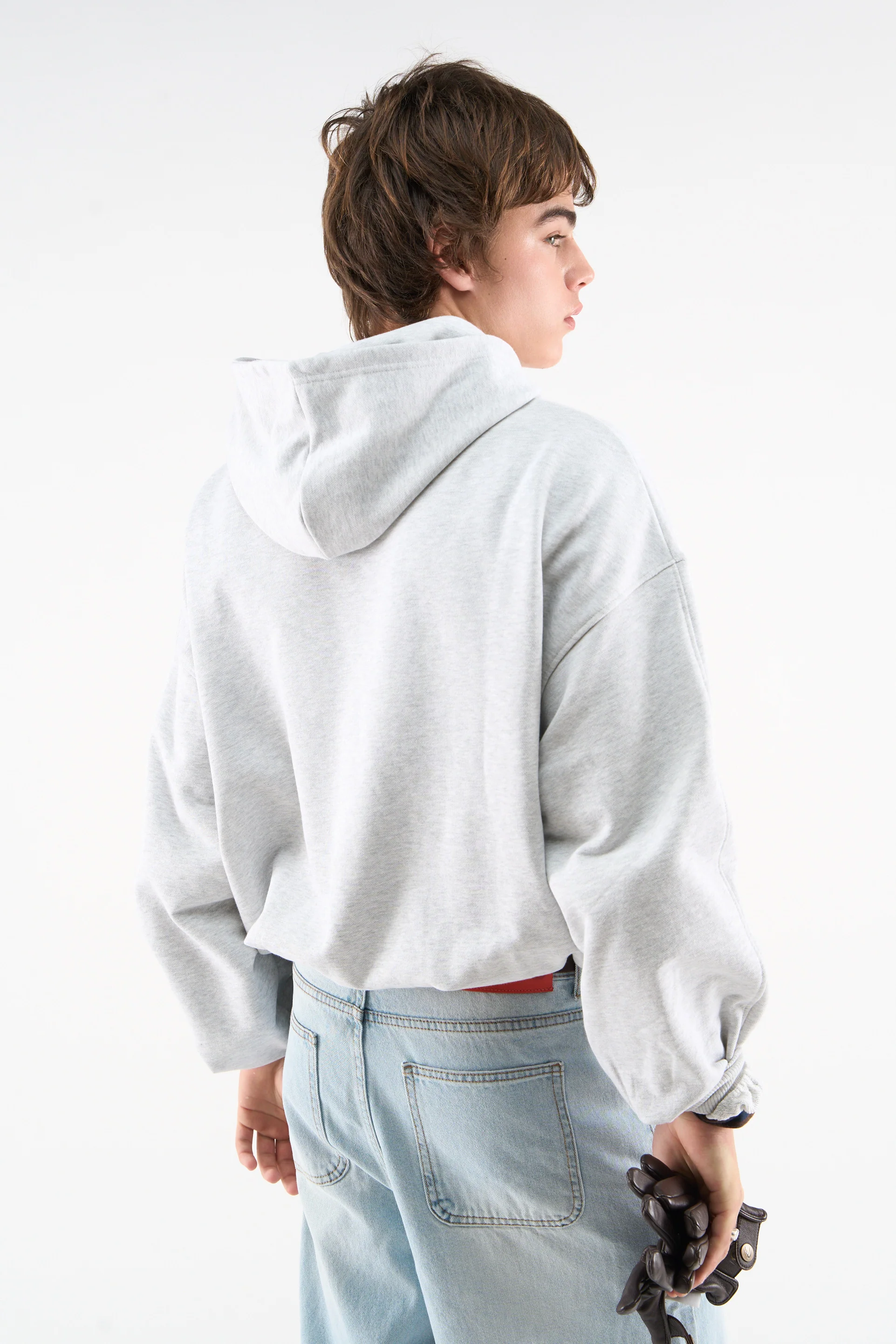 Private Grey Melange Hoodie - Image 4