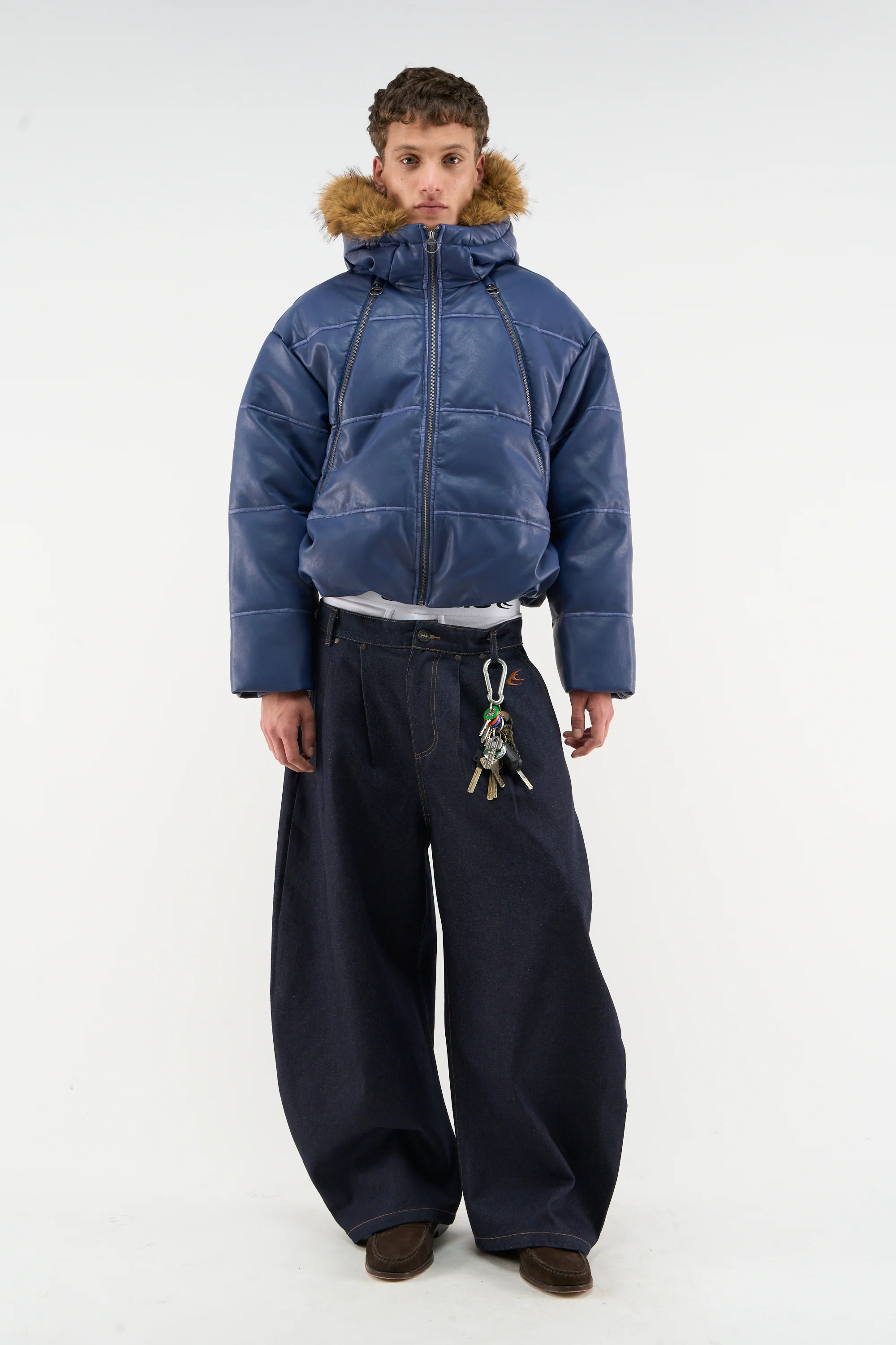 Raw Royal Blue Puffer Jacket - Image 2