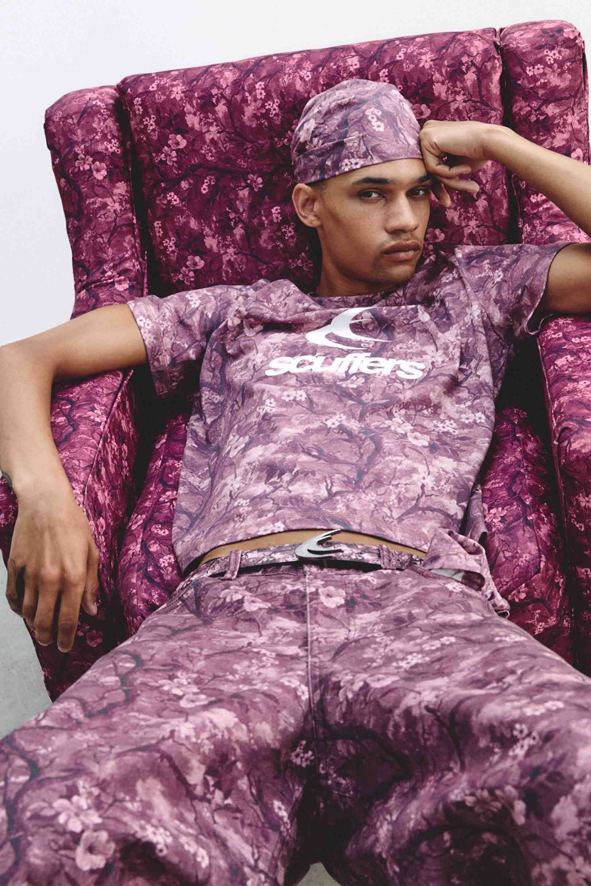 Real Flower Burgundy Fitted T-Shirt - Image 6
