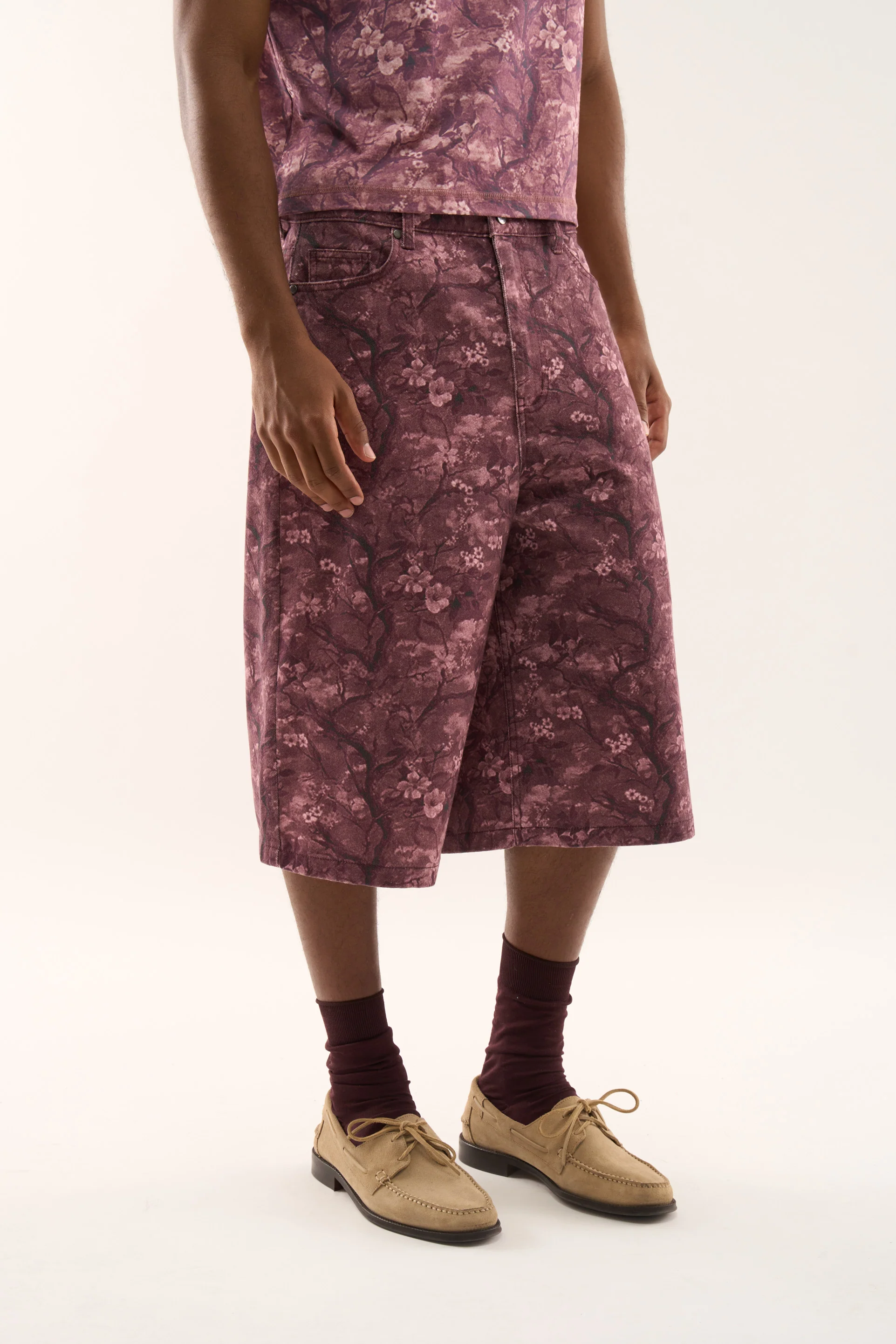 Real Flower Burgundy Jumbo Shorts - Image 7