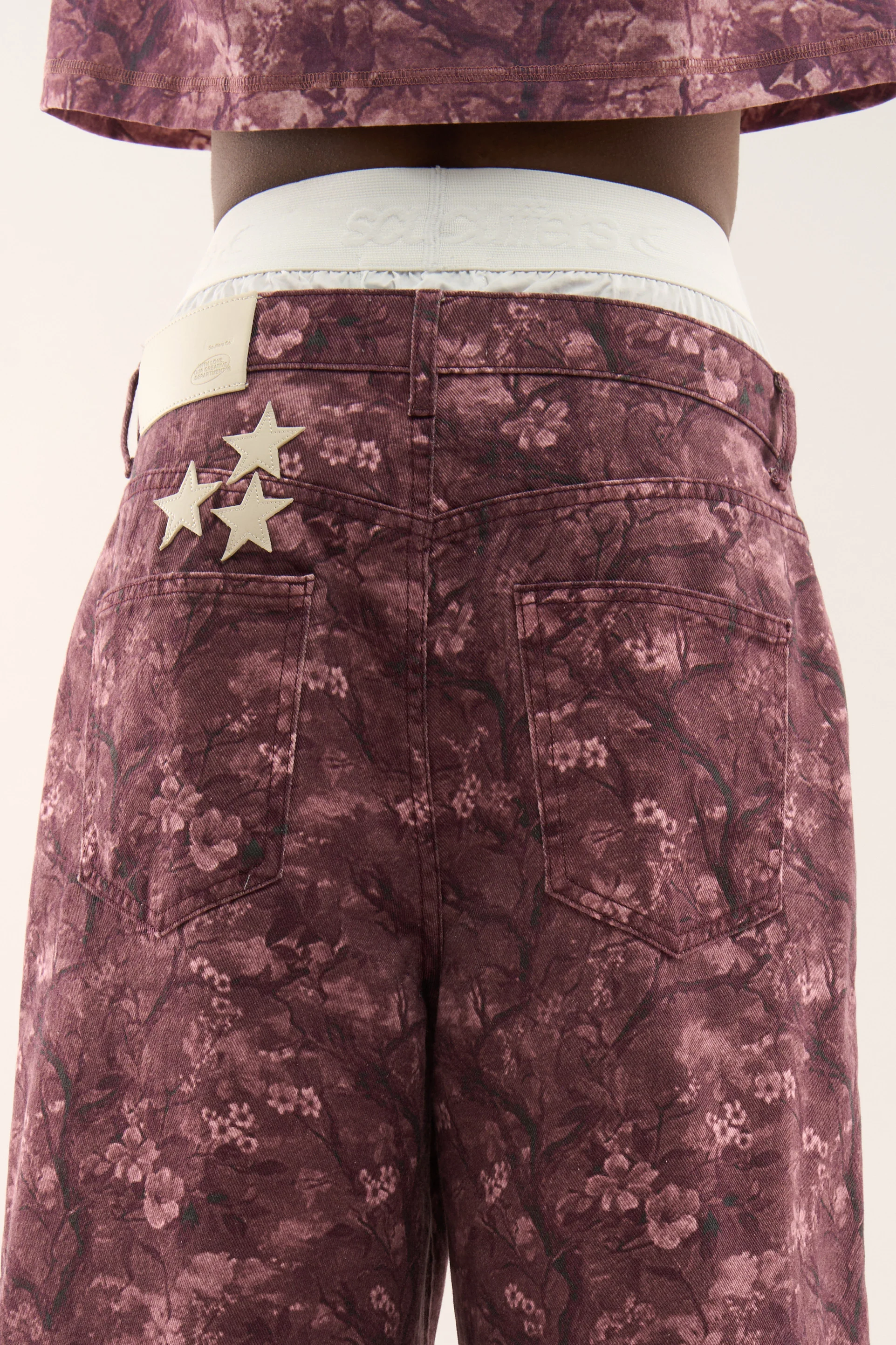 Real Flower Burgundy Jumbo Shorts - Image 9