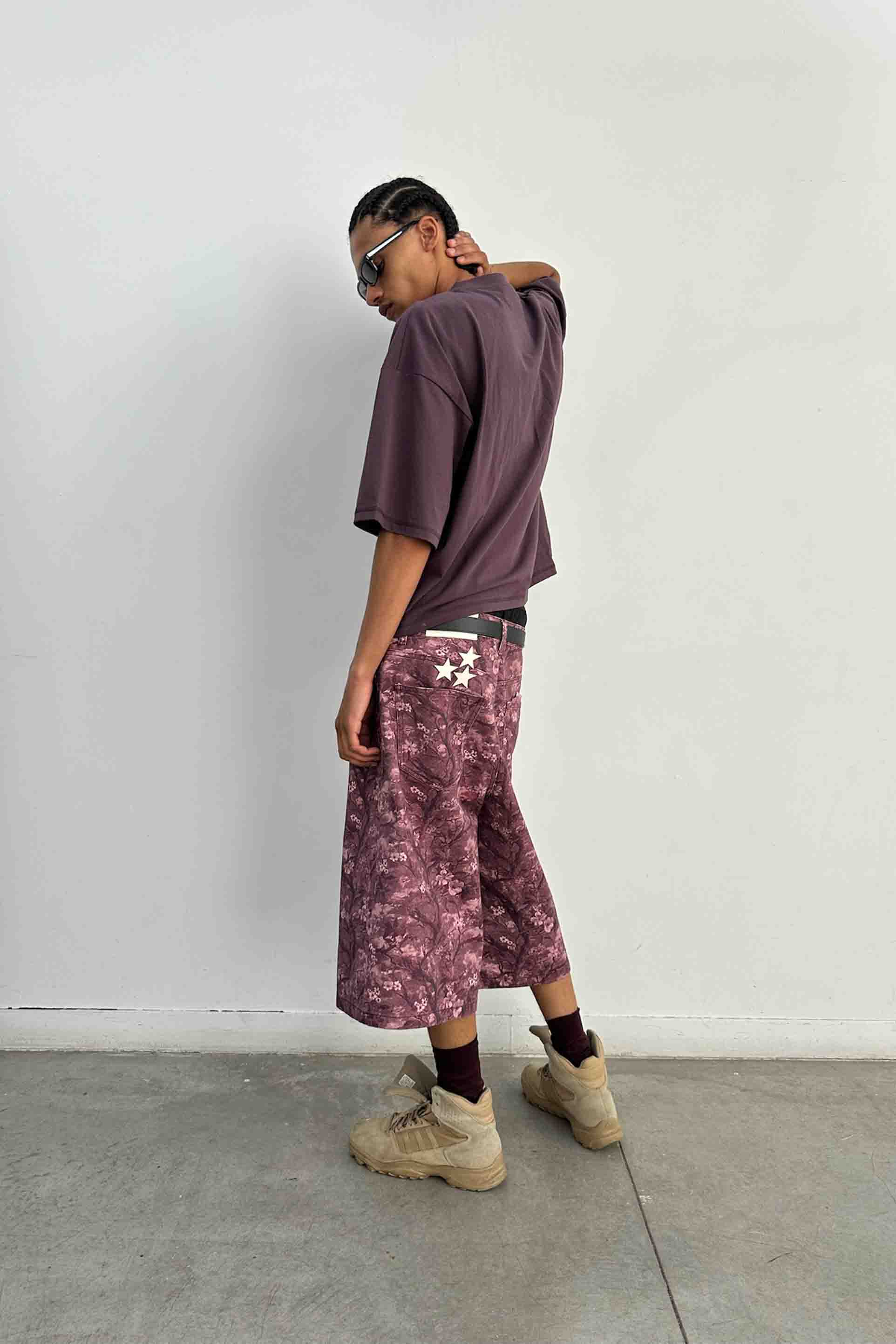 Real Flower Burgundy Jumbo Shorts - Image 10