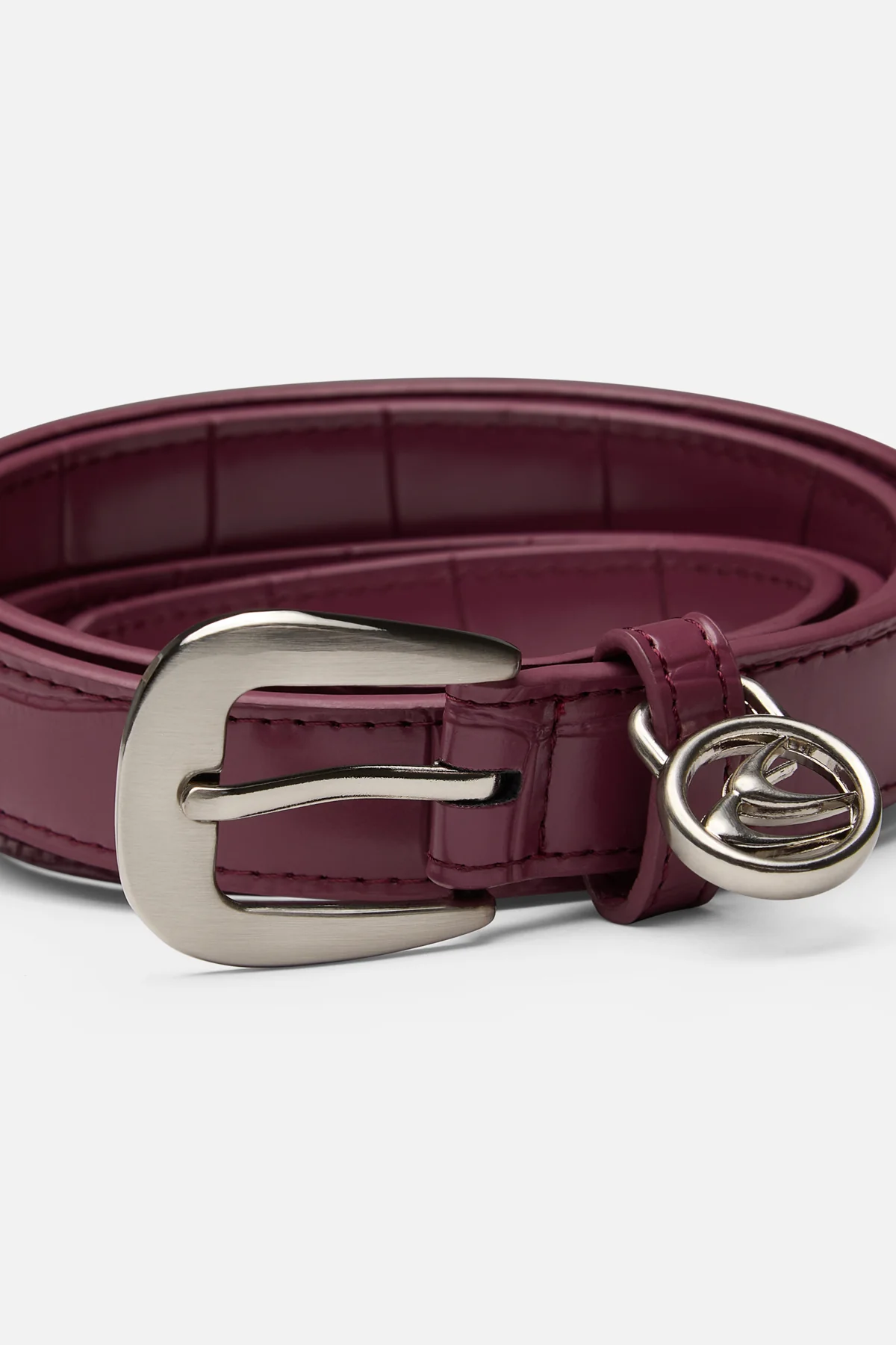 Slim Burgundy Belt - Image 3