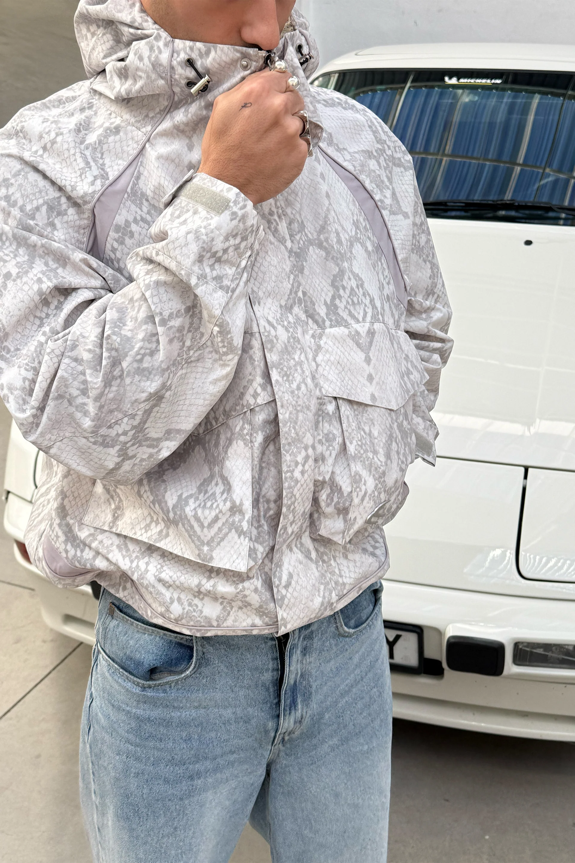 Snake Light Grey Windbreaker - Image 5