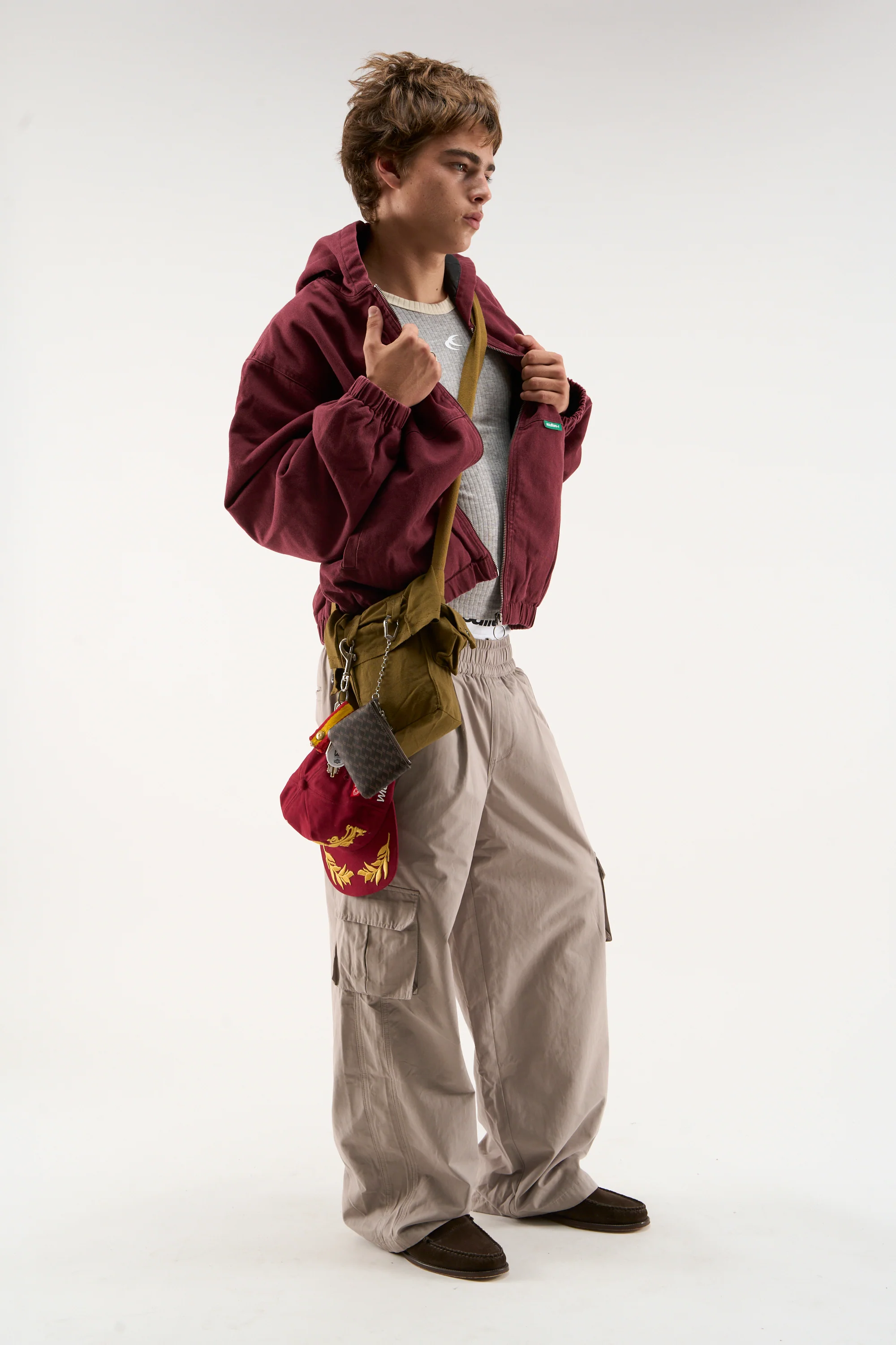 Stained Burgundy Work Jacket - Image 3