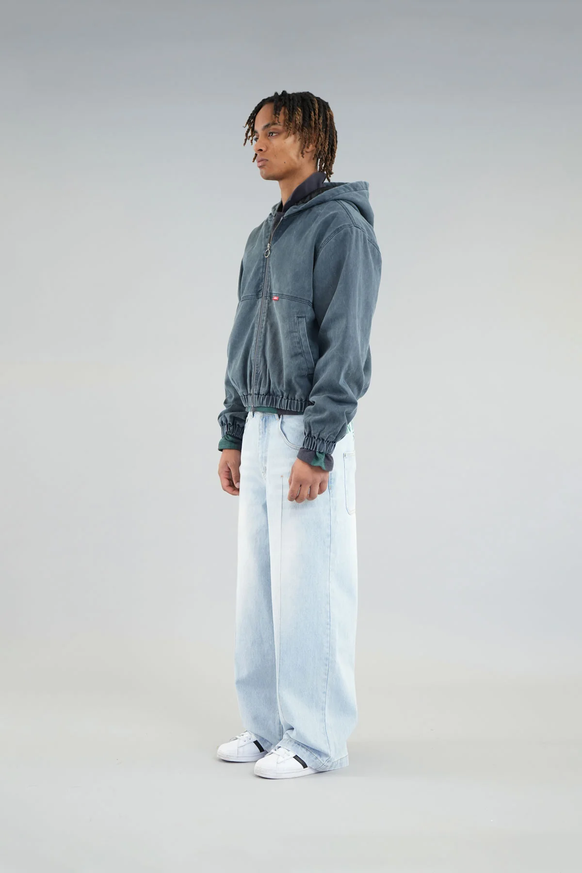 Stained Navy Blue Work Jacket - Image 5