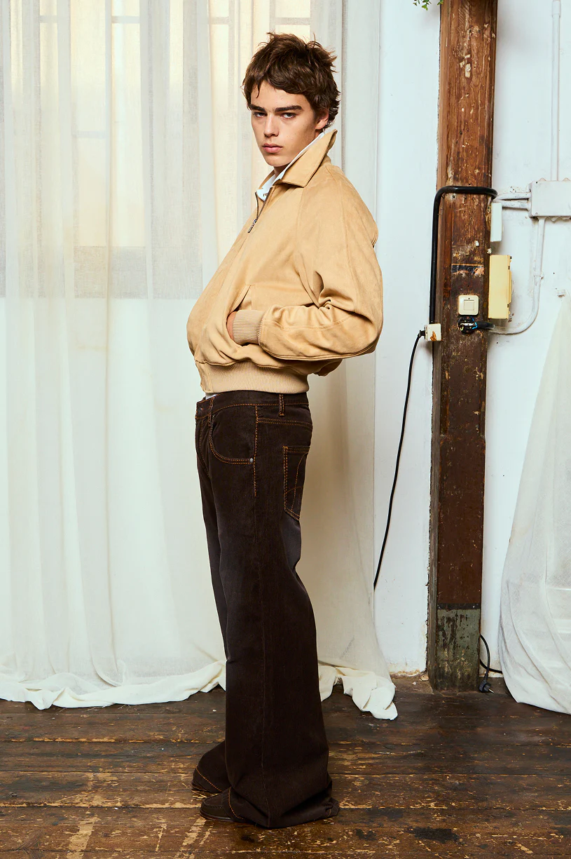 Suede Camel Raw Jacket - Image 6