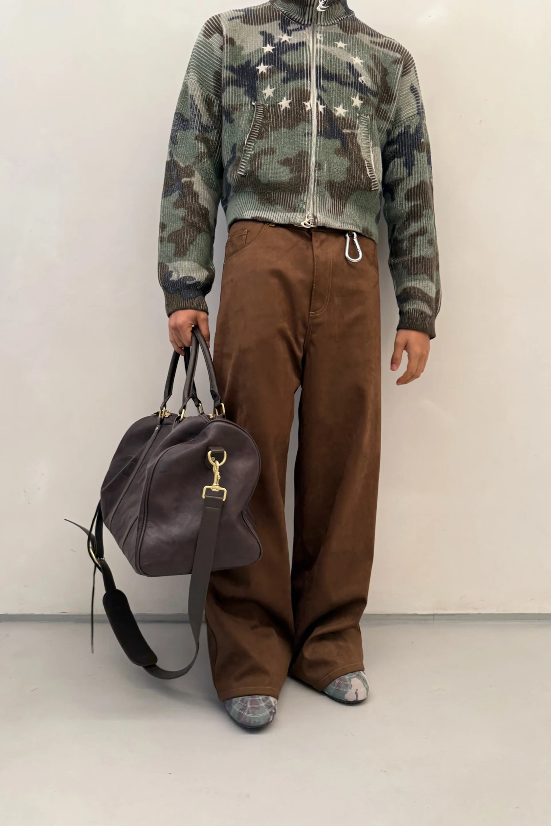 Suede Dark Brown Jumbo Pants - Image 9