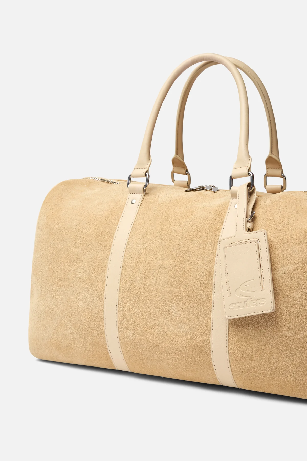 Suede Ecru Duffle Bag - Image 6